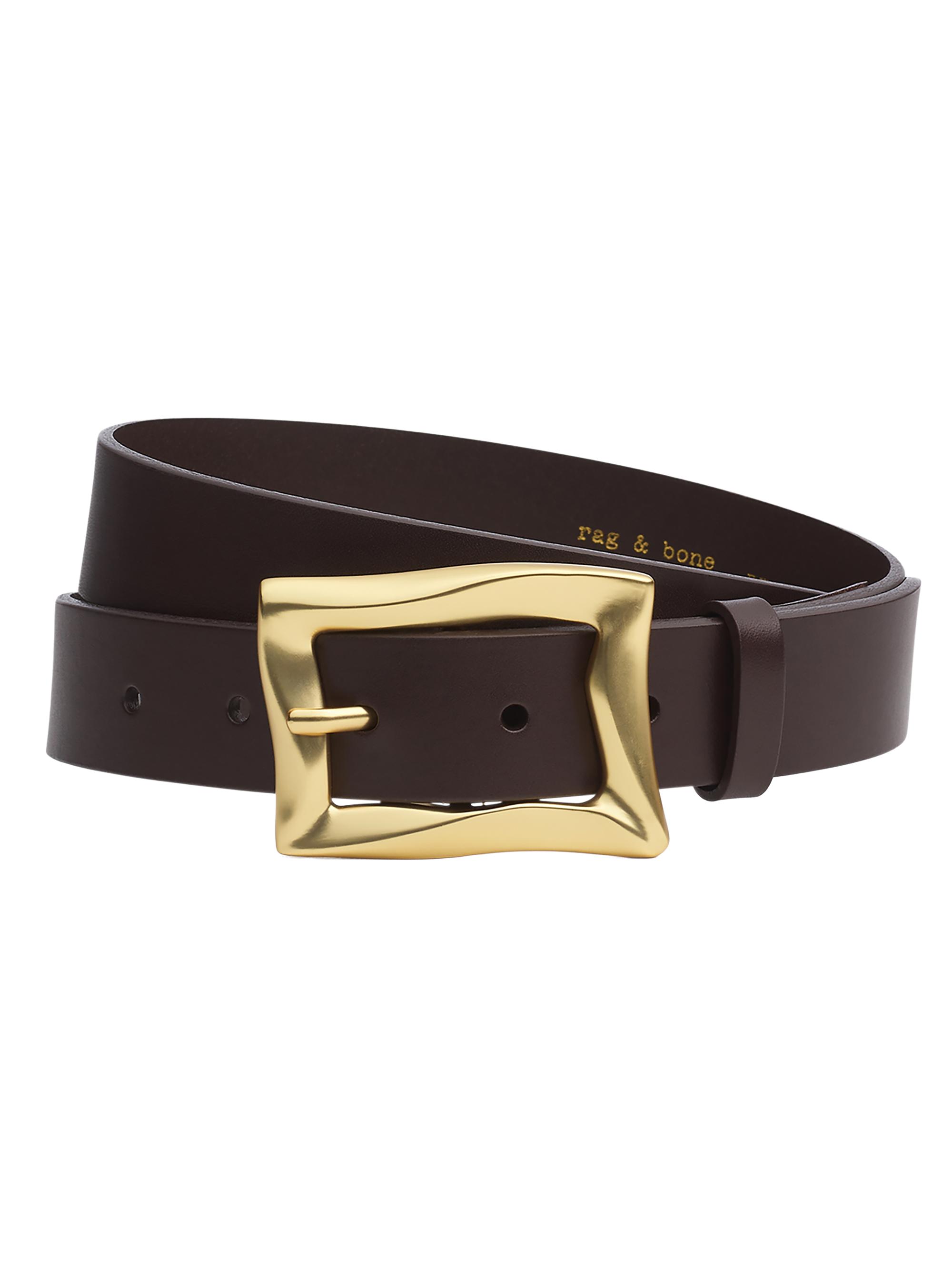 rag & bone Women's Waverly Leather Belt - Dark Espresso