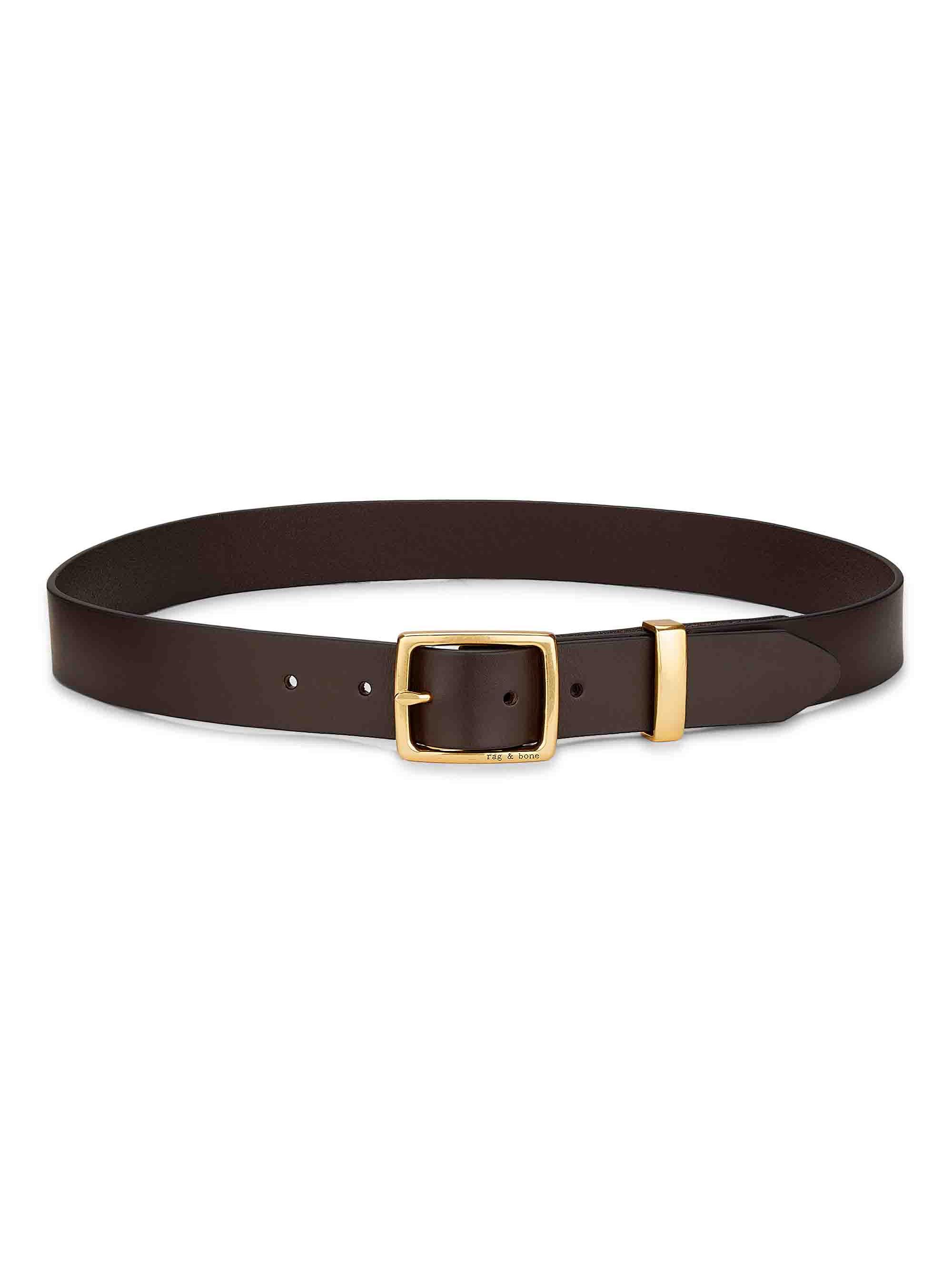 rag & bone Women's Boyfriend Leather Belt - Dark Espresso