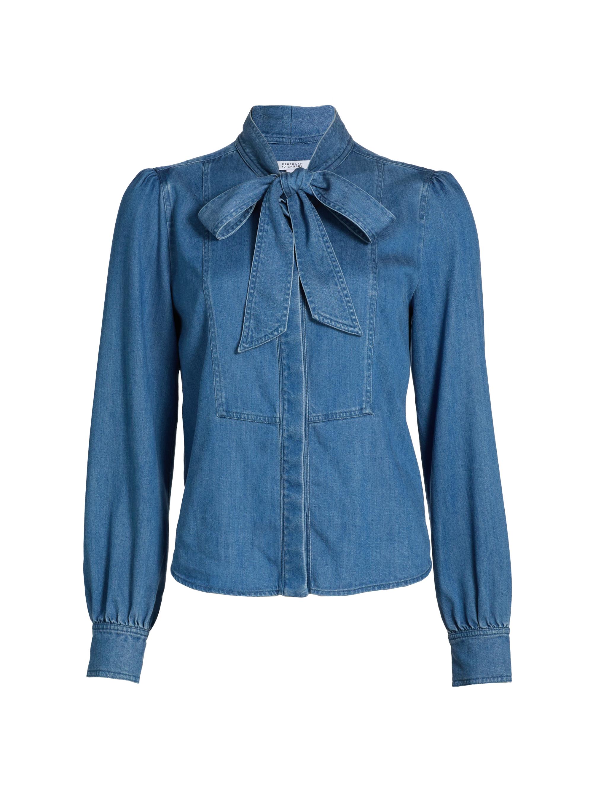 Zimmermann Denim Tieneck Blouse | Saks Fifth Avenue