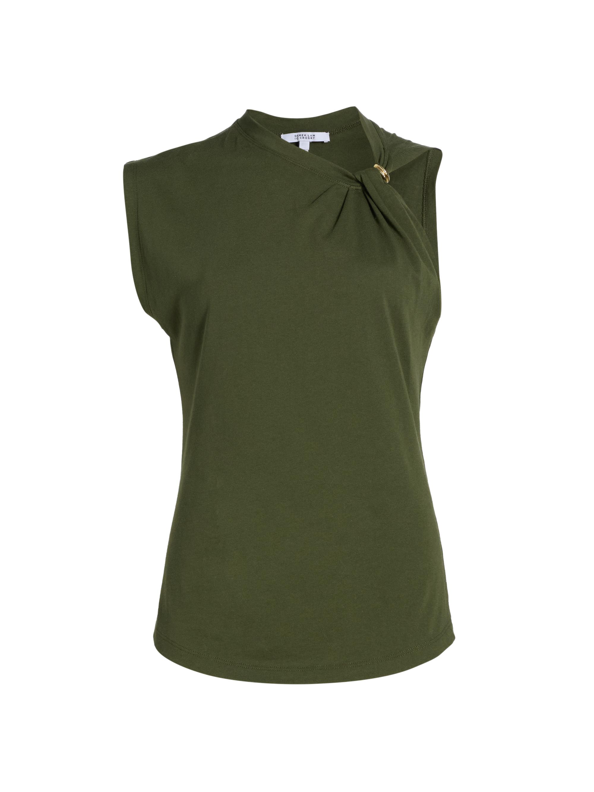 Derek Lam 10 Crosby Nia Asymmetric Cotton Twist T-Shirt | Saks