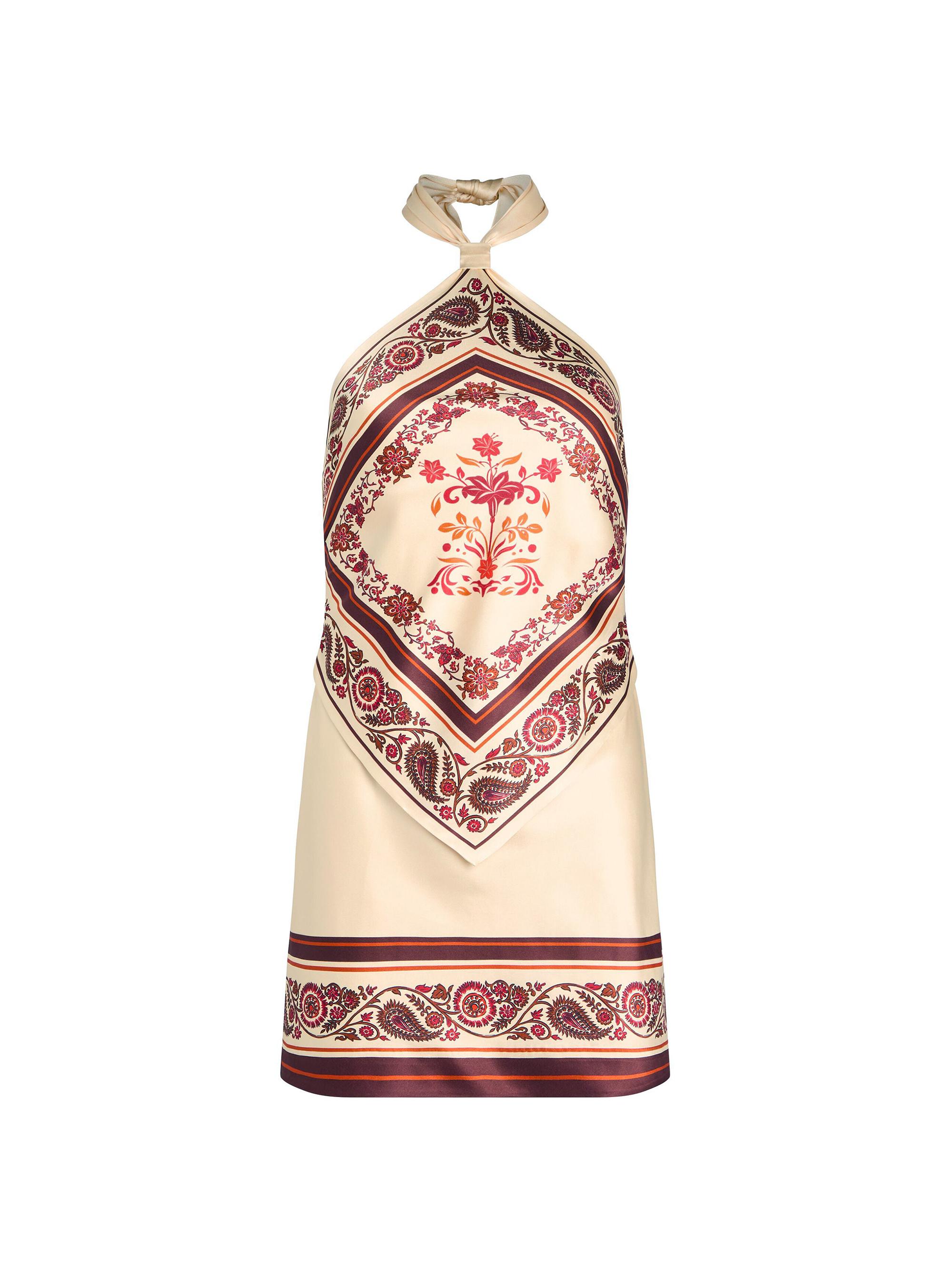 Retrofête Women's Adelaide Silk Dress - Terracotta Bandana