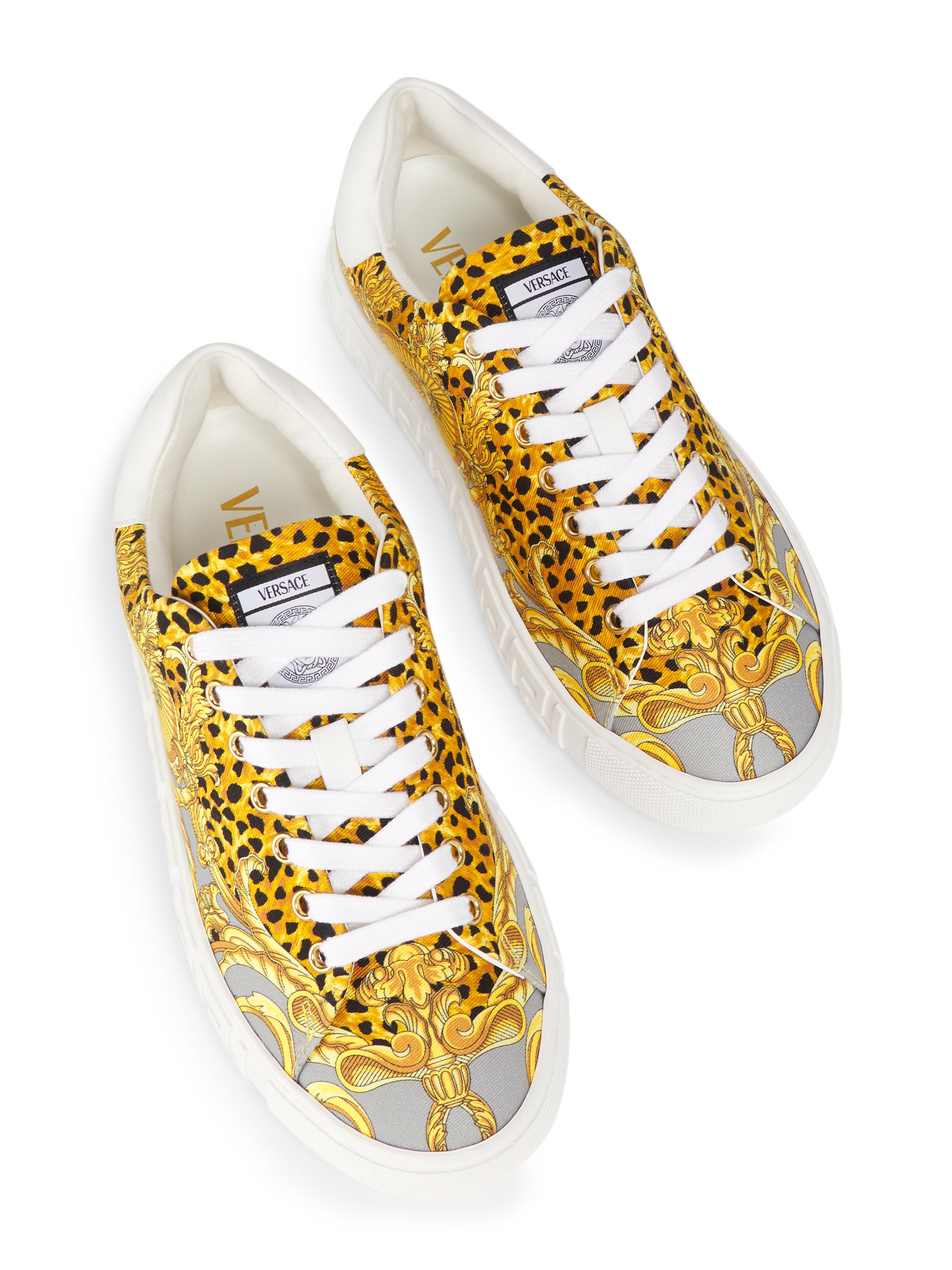 Versace Cheetah Foulard-Print Low-Top Sneakers | Saks Fifth Avenue