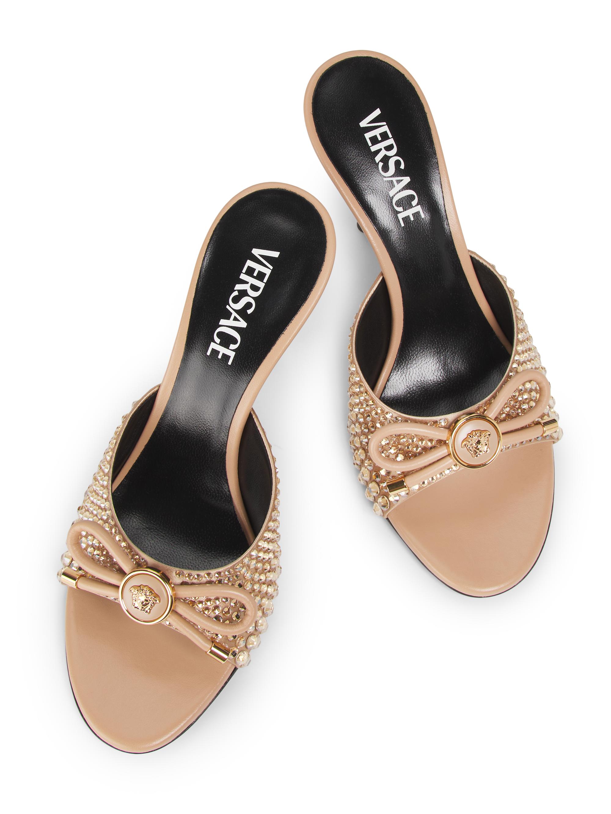 Versace 85MM Medusa Charm Leather Mules | Saks Fifth Avenue