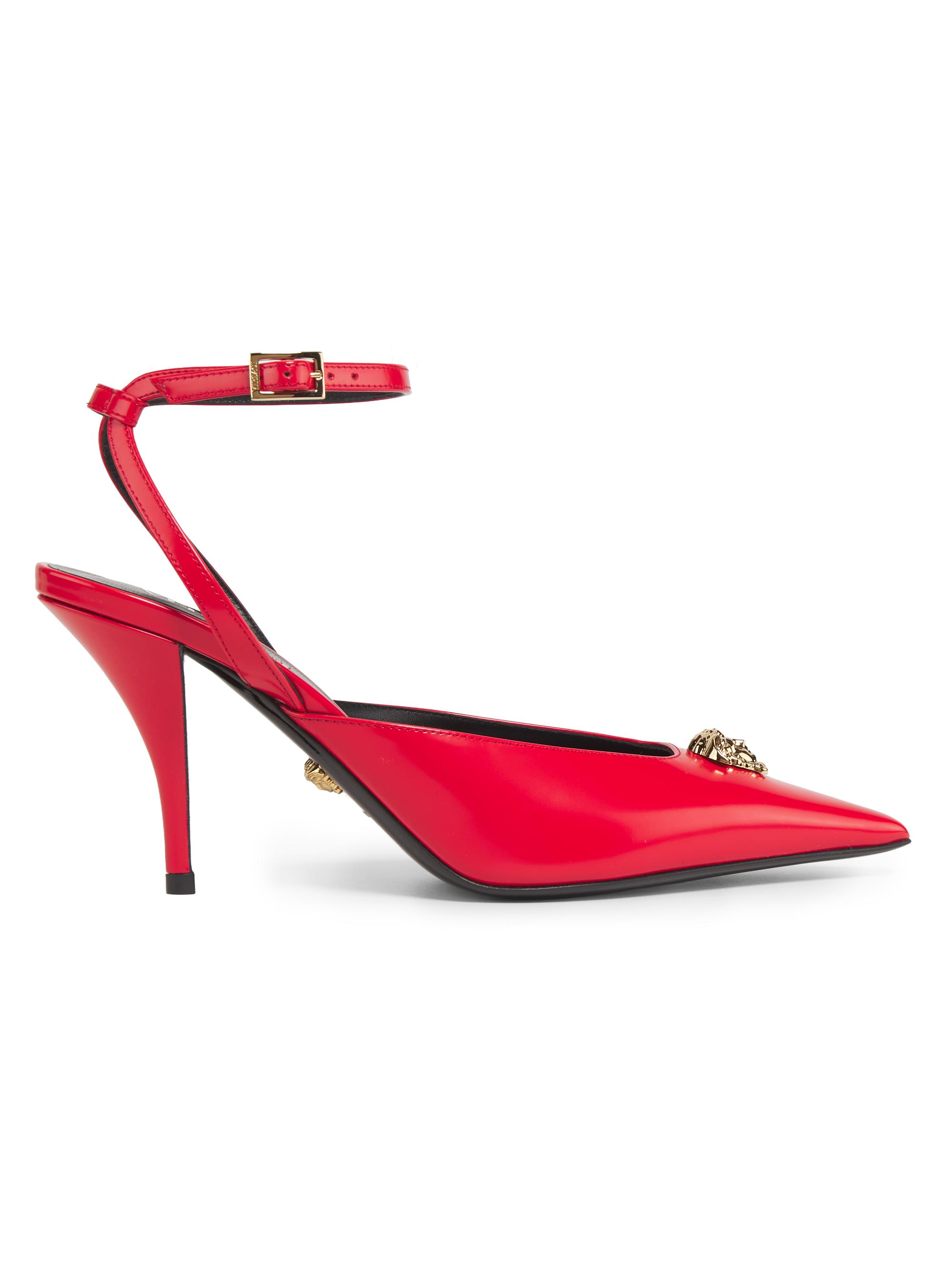 Versace Women's 85MM Patent Leather Medusa Pumps - Red  Gold