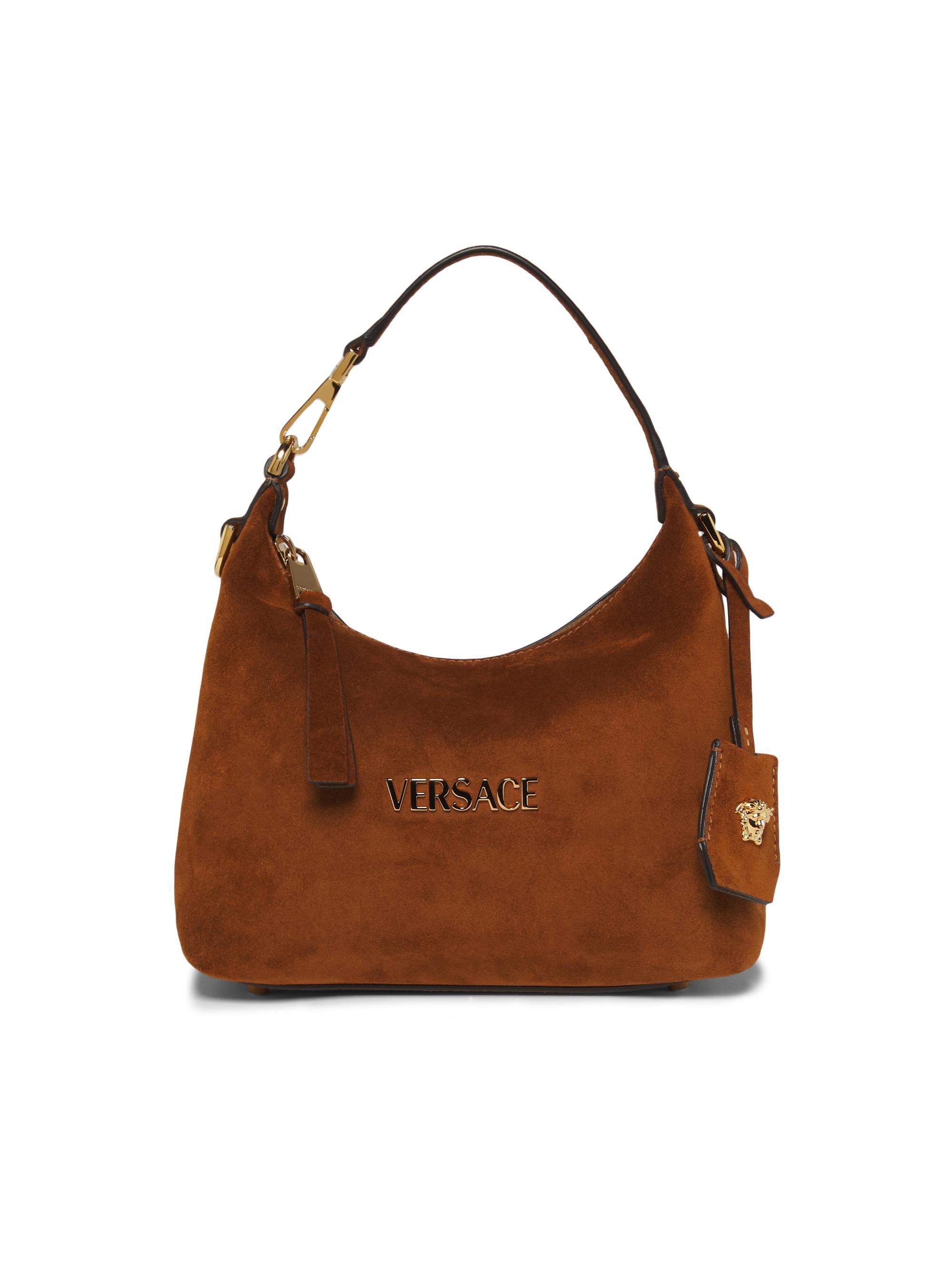 Versace Women's Suede Hobo Bag - Tobacco  Gold
