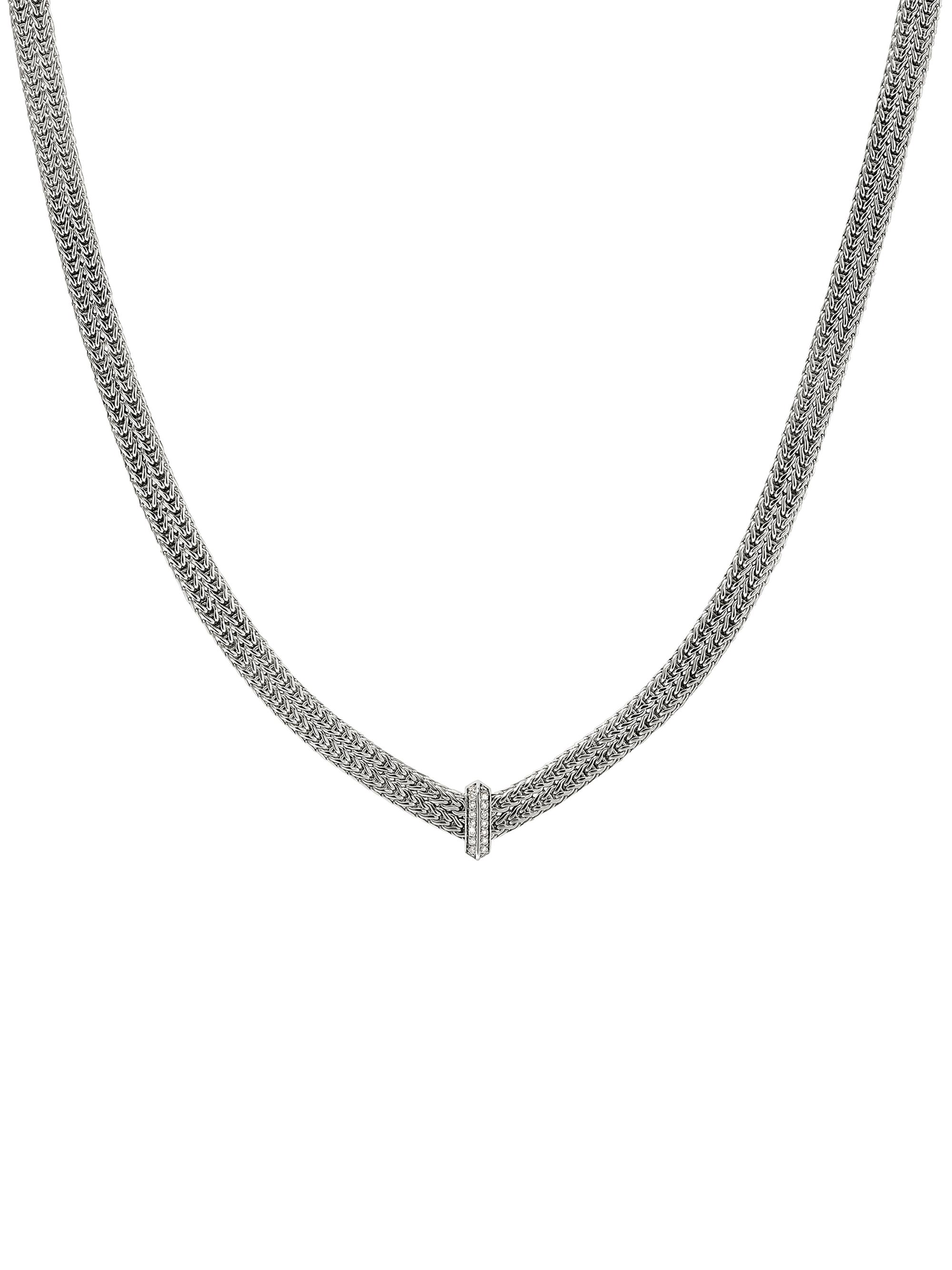 John Hardy Women's Icon Sterling Silver & 0.21 TCW Diamond Chain Necklace - Silver