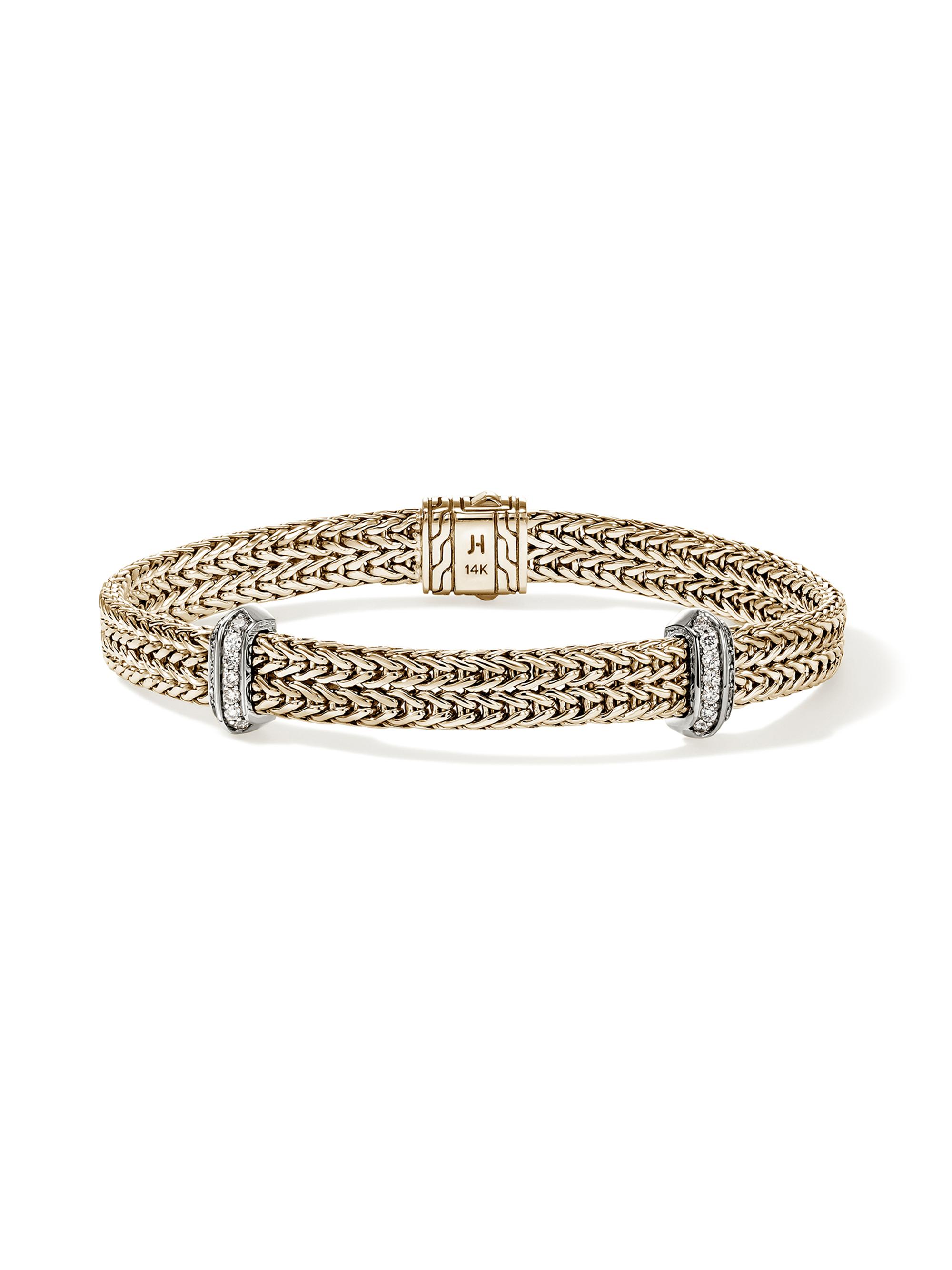 John Hardy Women's Icon 14K Yellow Gold, Sterling Silver & 0.33 TCW Diamond Chain Bracelet - Gold
