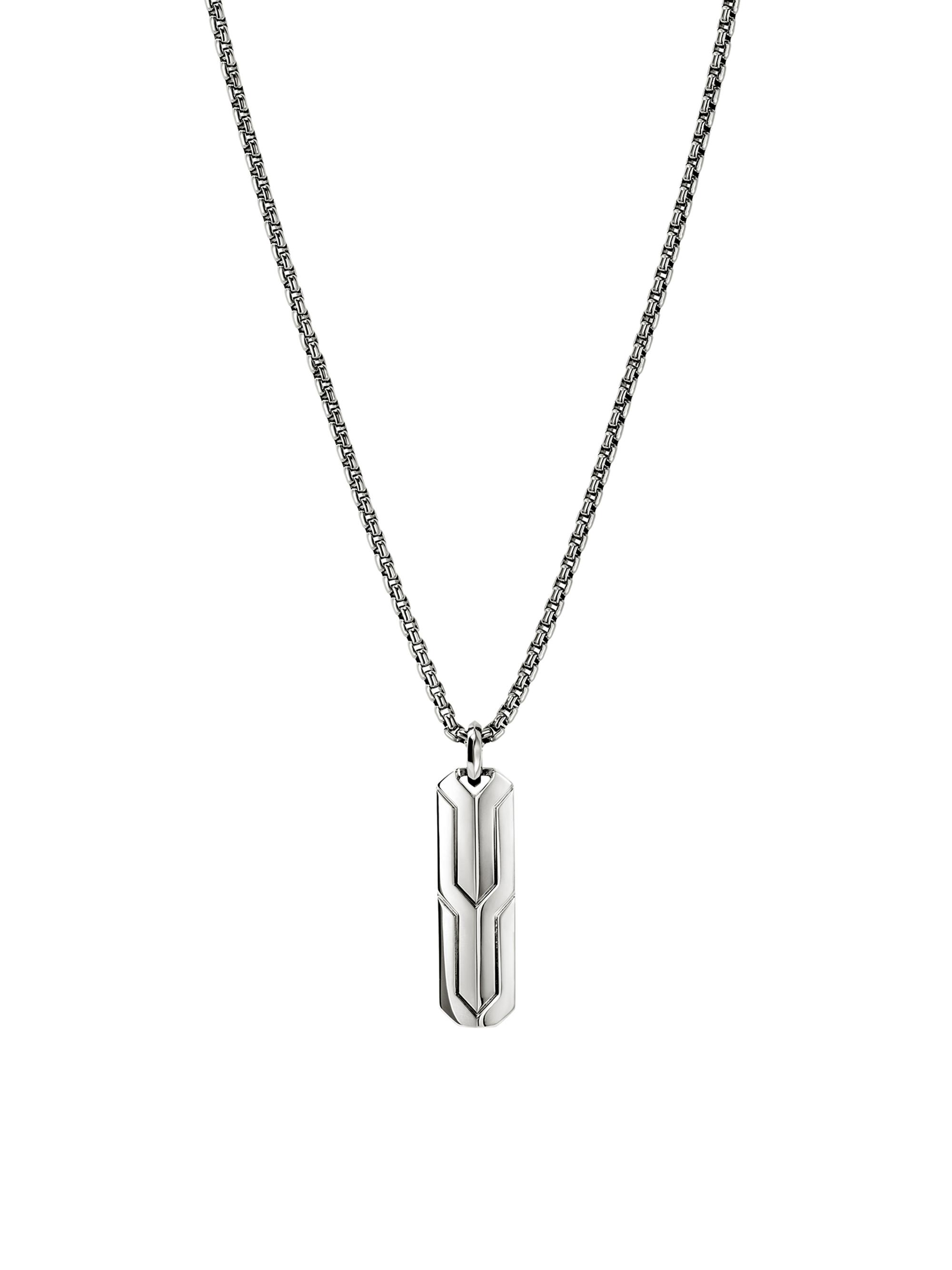 John Hardy Men's Icon Sterling Silver Tag Pendant Necklace - Silver