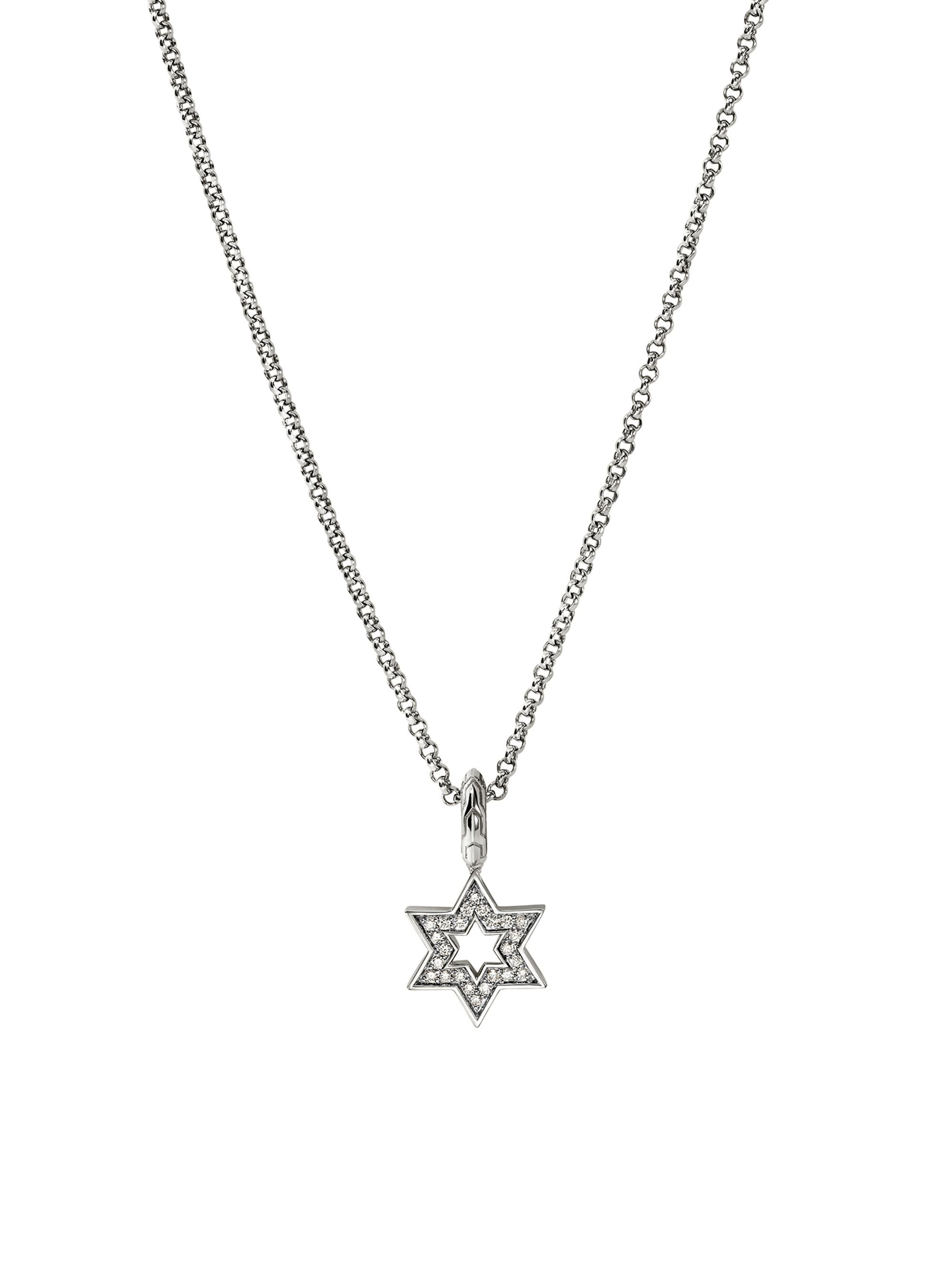 John Hardy Women's JH Essentials Sterling Silver & 0.09 TCW Diamond Star Of David Pendant Necklace - Silver