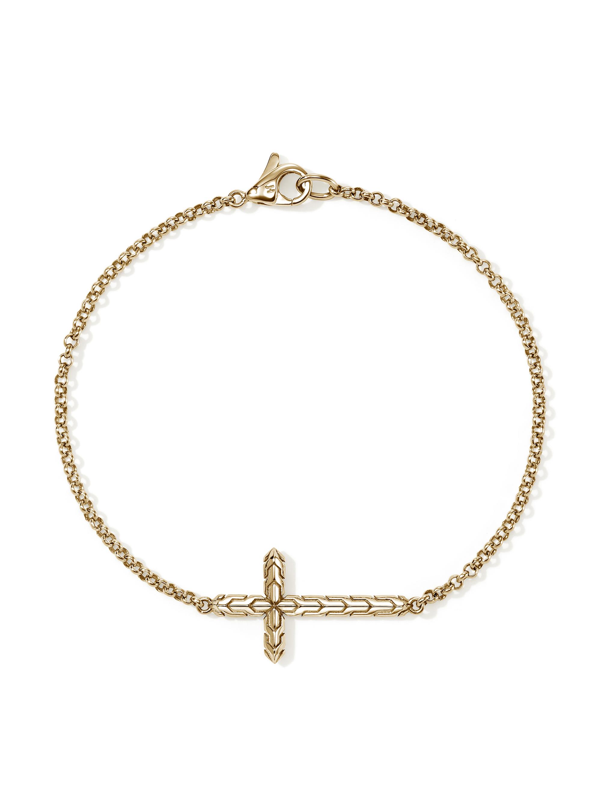 John Hardy Women's JH Essentials 14K Yellow Gold Cross Charm Bracelet - Gold