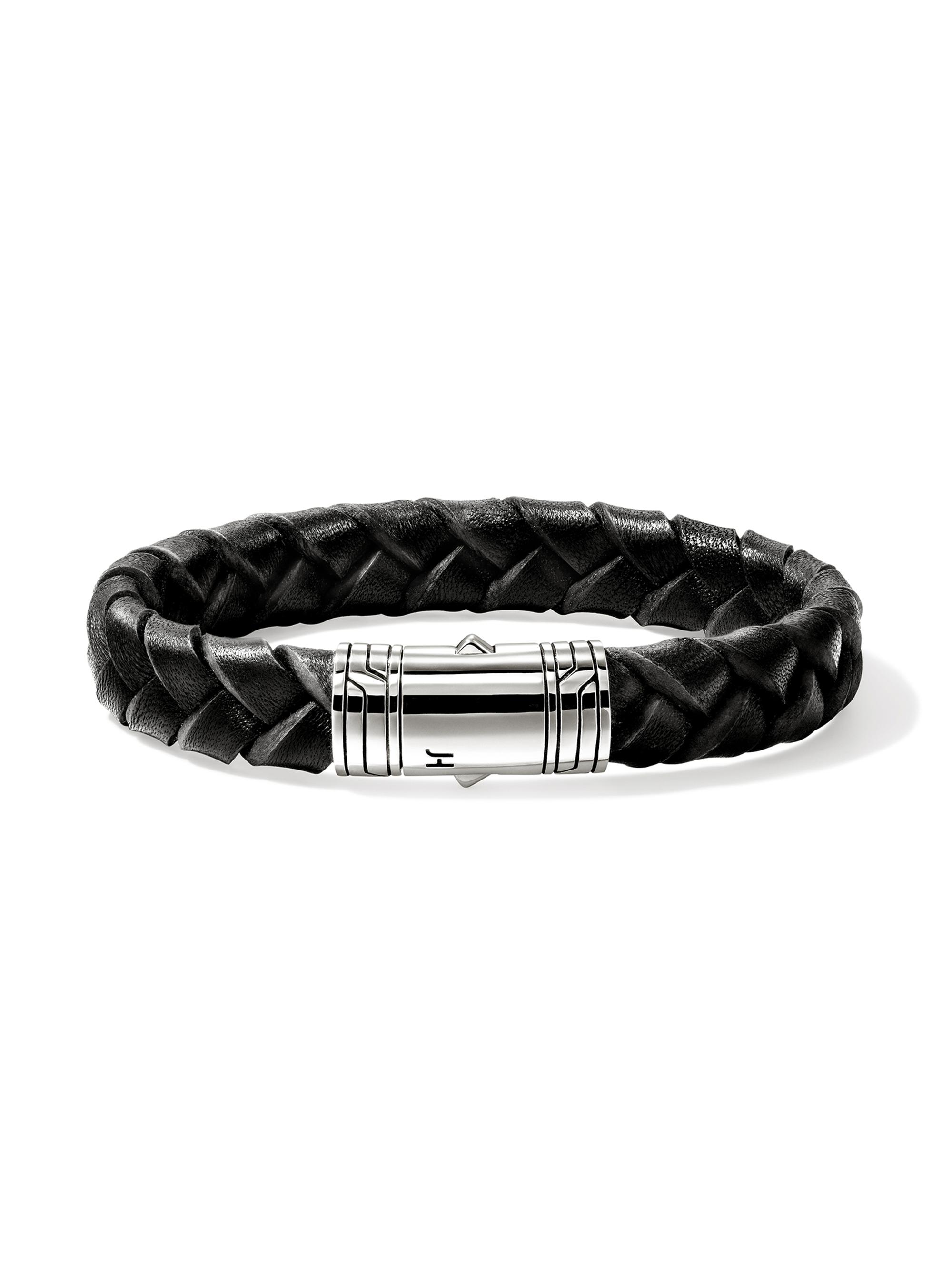 John Hardy Men's Sterling Silver & Leather Braided Bracelet - Silver