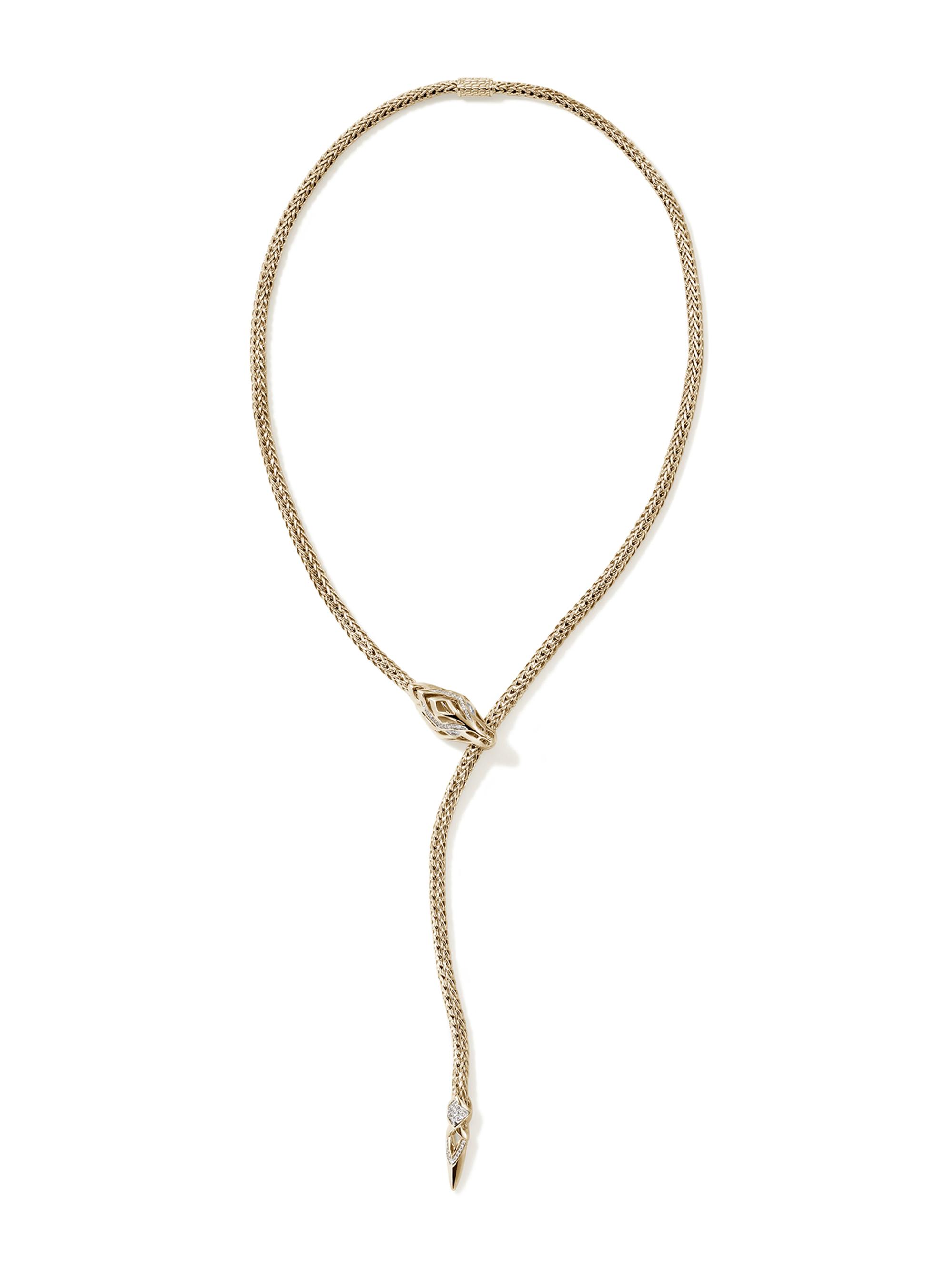John Hardy Women's Naga Dragon 14K Yellow Gold & 0.34 TCW Diamond Lariat Necklace - Gold