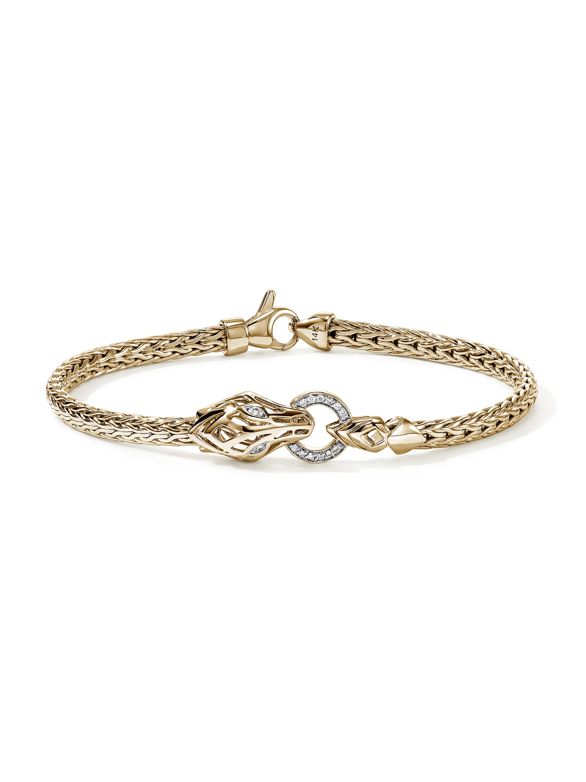 John Hardy Women's Naga Dragon 14K Yellow Gold & 0.07 TCW Diamond Bracelet - Gold