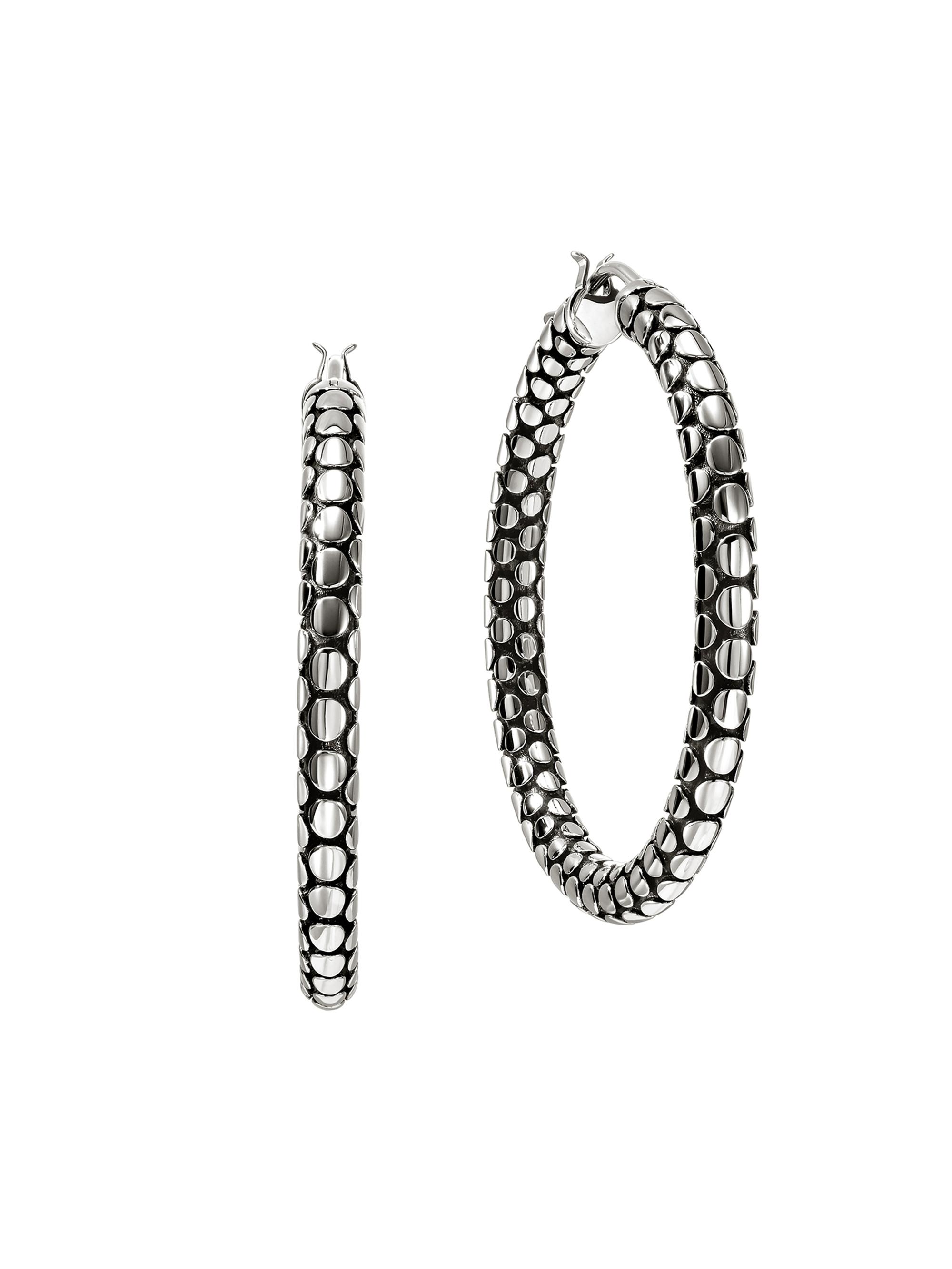 John Hardy Women's Dot Sterling Silver Hoop Earrings/37MM - Silver