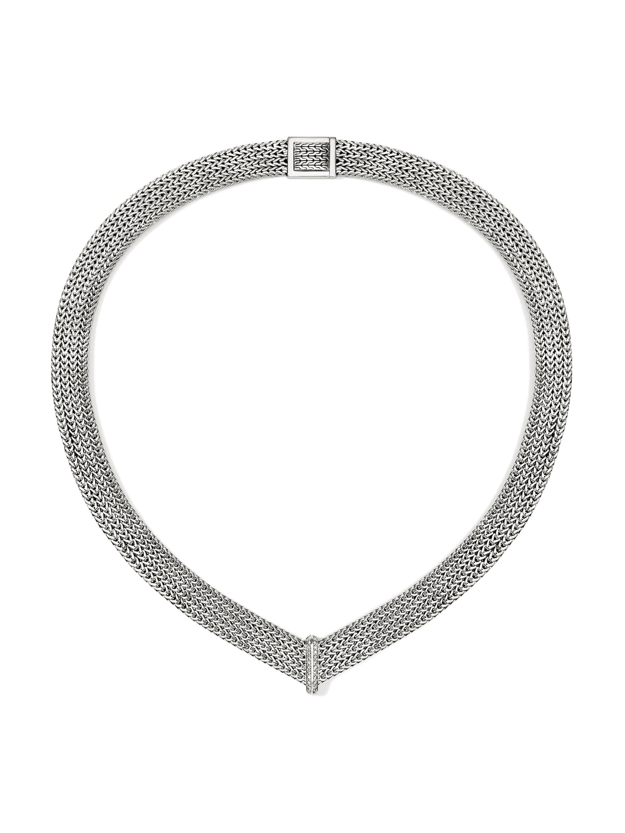 John Hardy Women's Icon Sterling Silver & 0.28 TCW Diamond Chain Necklace - Silver