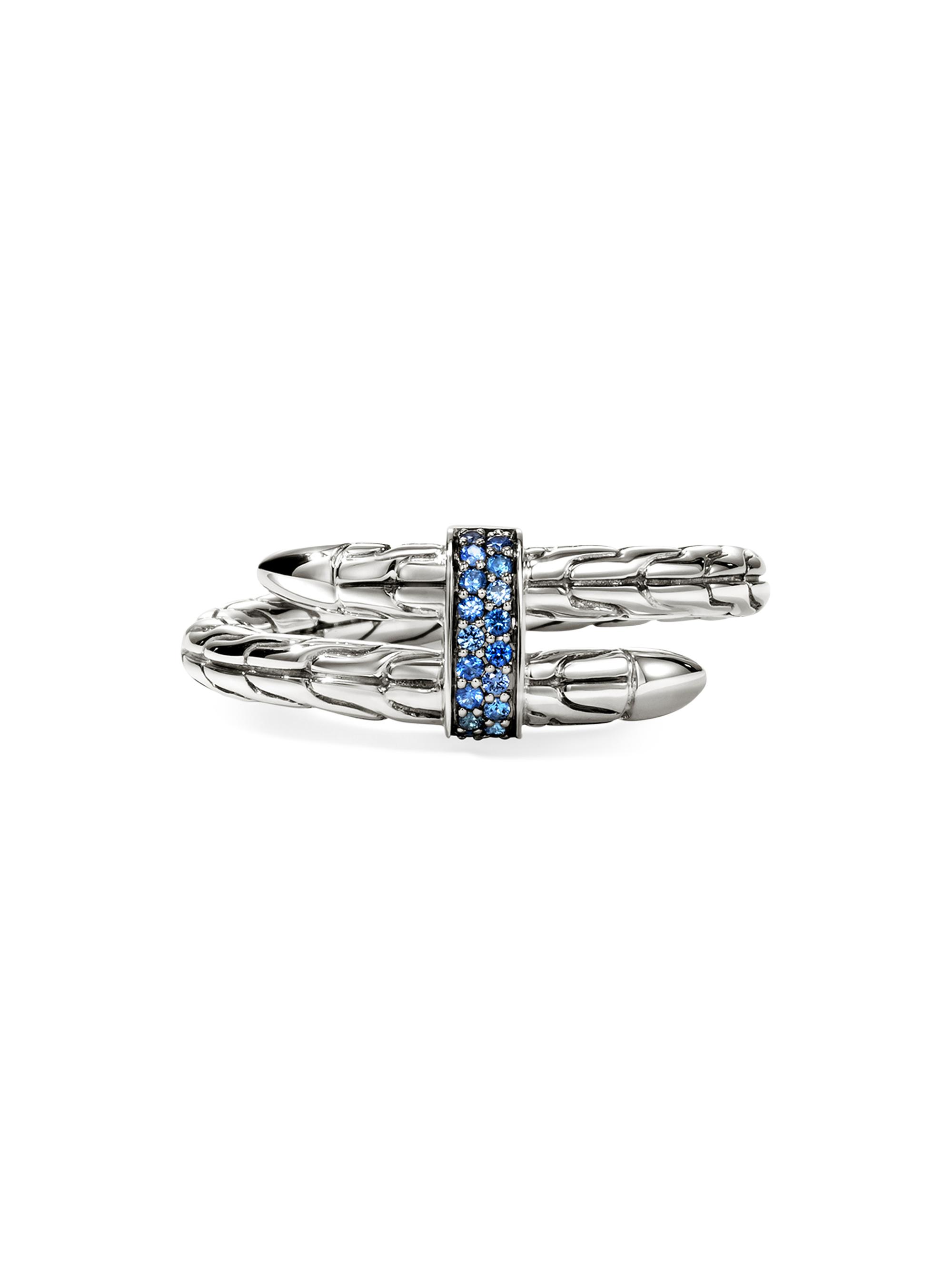John Hardy Women's Spear Sterling Silver & Sapphire Bypass Ring - Blue