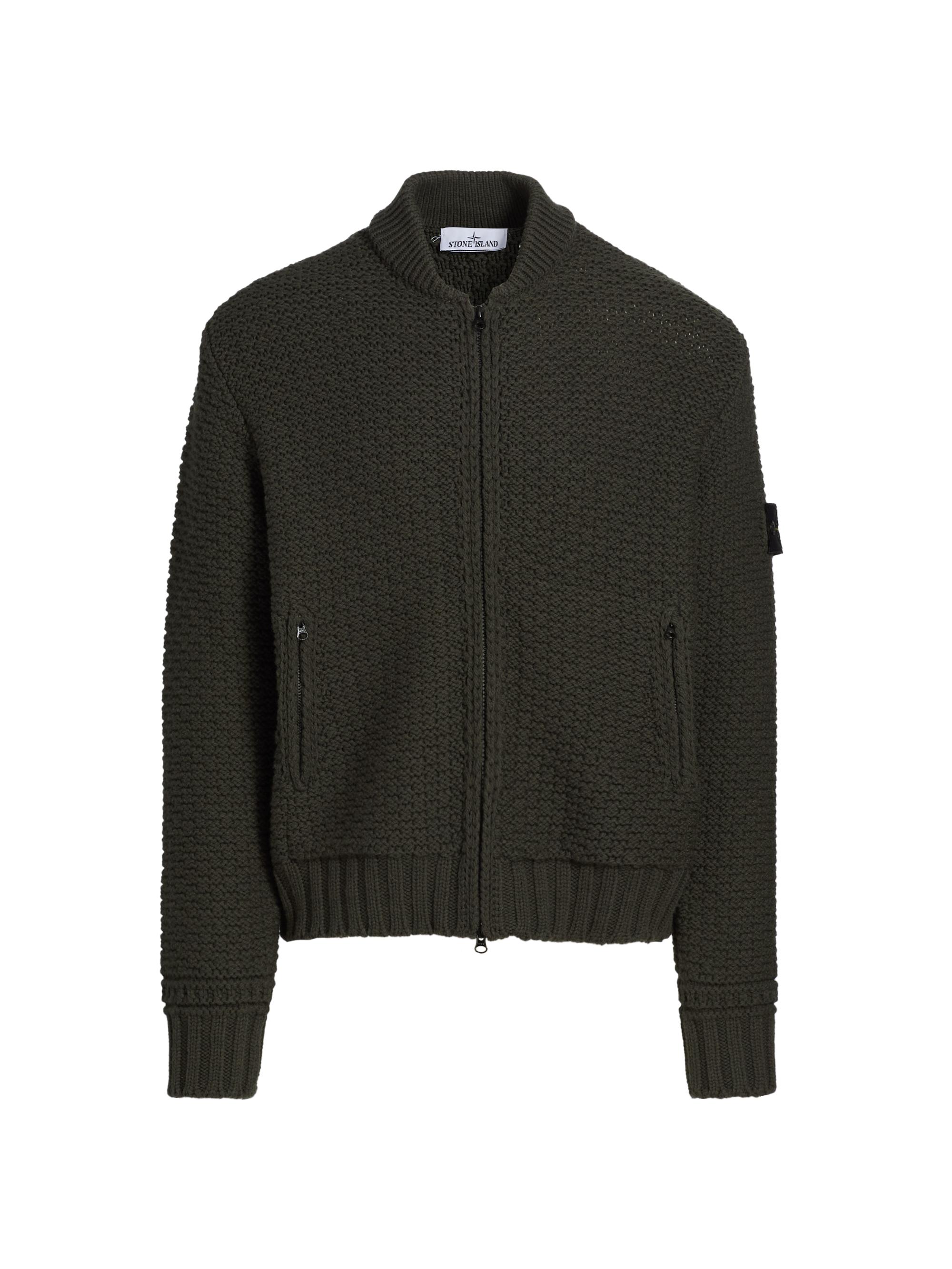 stone  knit ニット　Black Stone Island Crewneck Knit in Black | FWRD