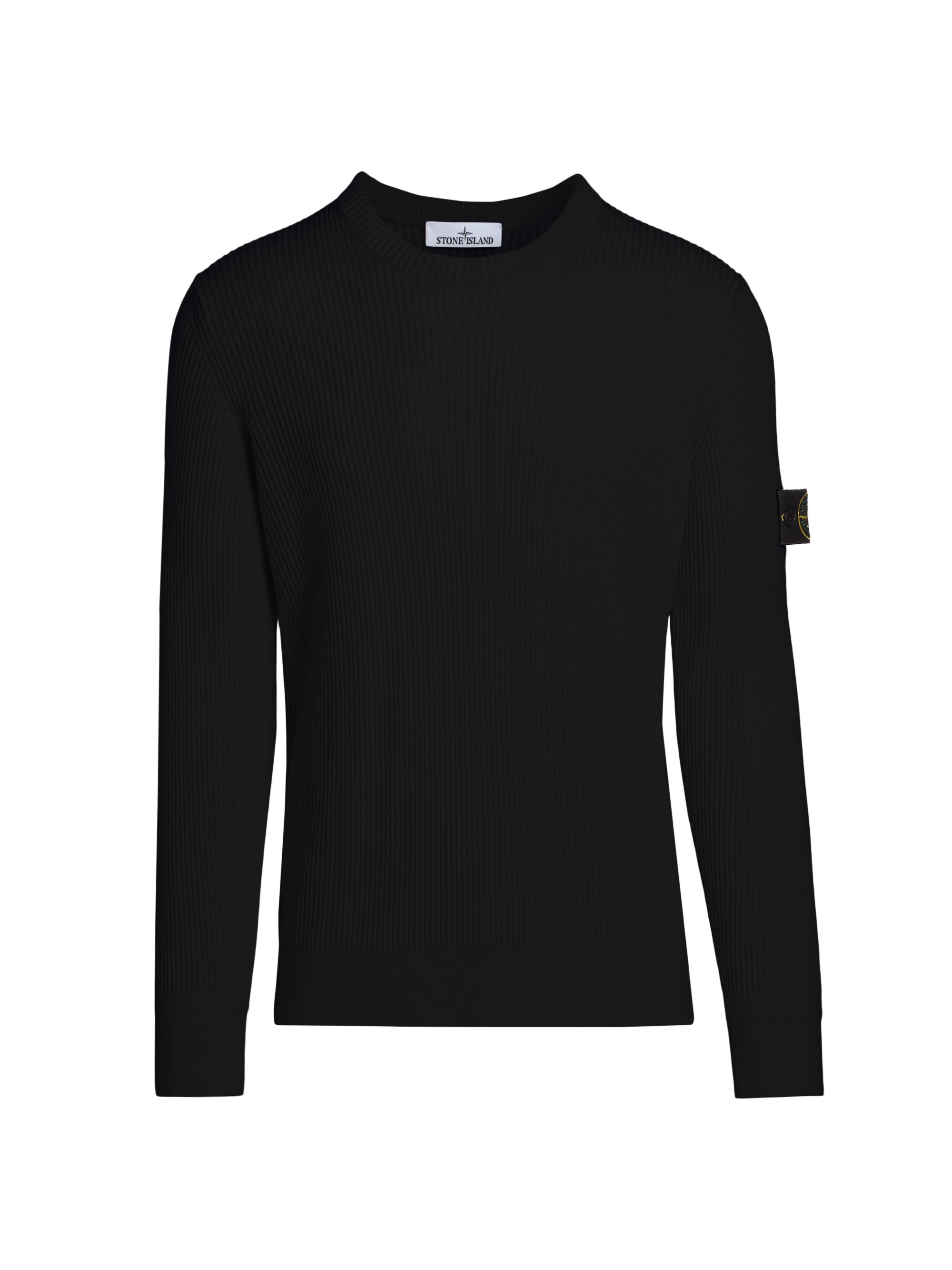 トップス STONE ISLAND Crew Neck Cotton Knit Stone Island Logo Cotton Crewneck Sweatshirt | Saks Fifth Avenue