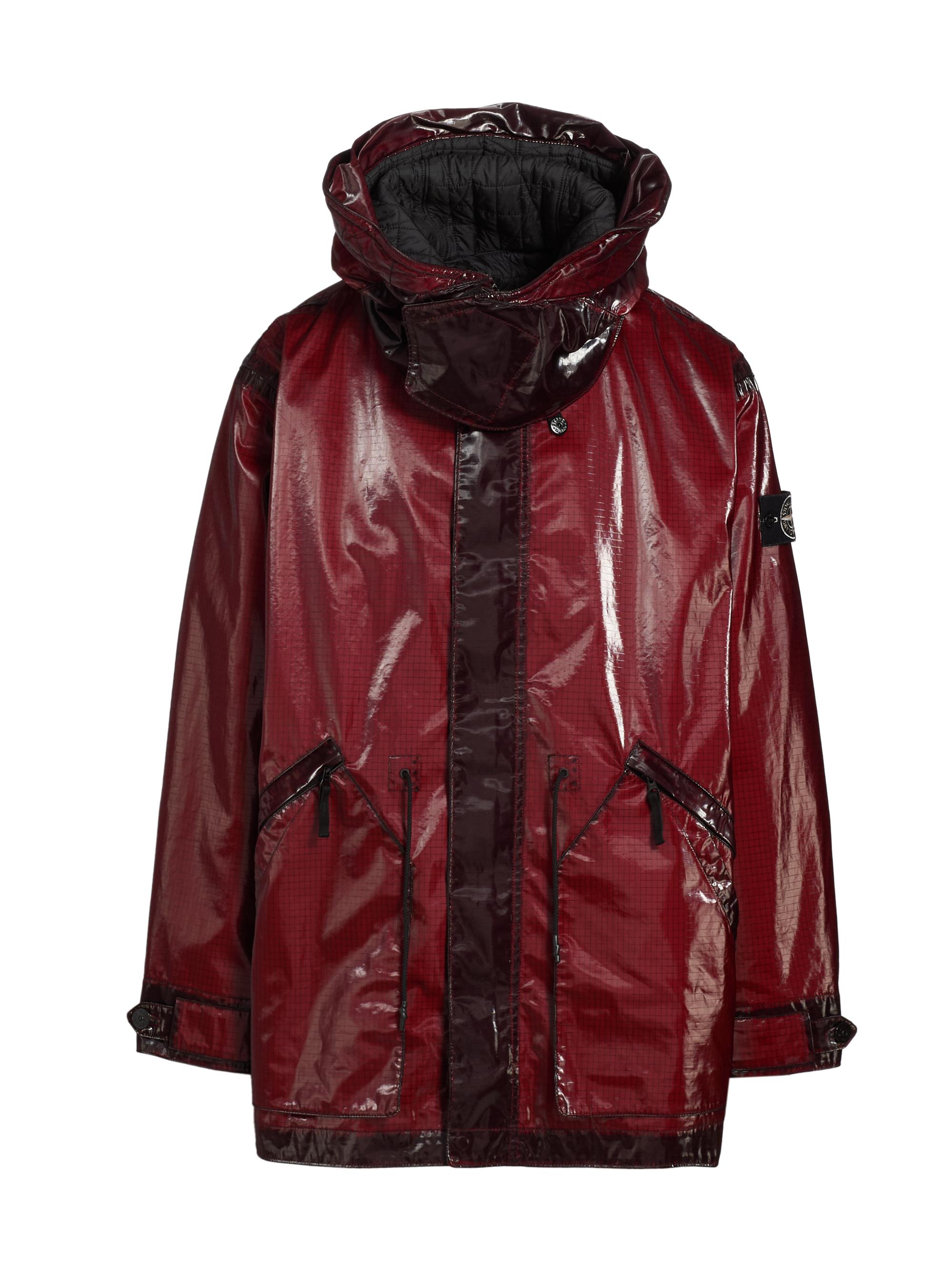 Stone Island Men's Short Parka Coat - Burgundy