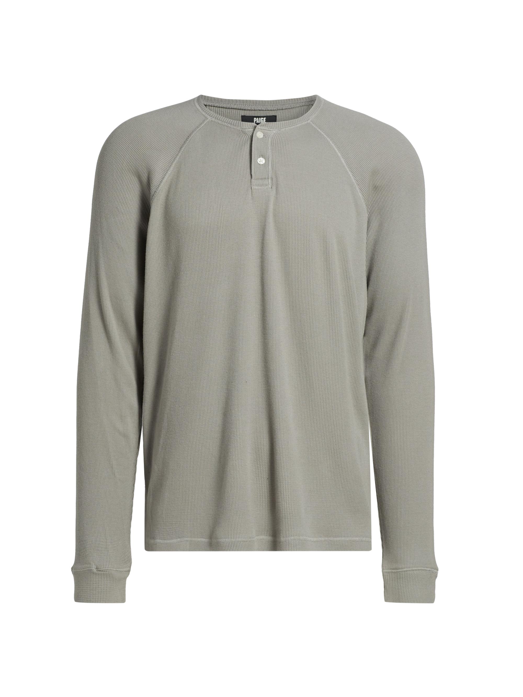 Paige Men's Abaroa Cotton-Blend Henley Shirt - Rhino