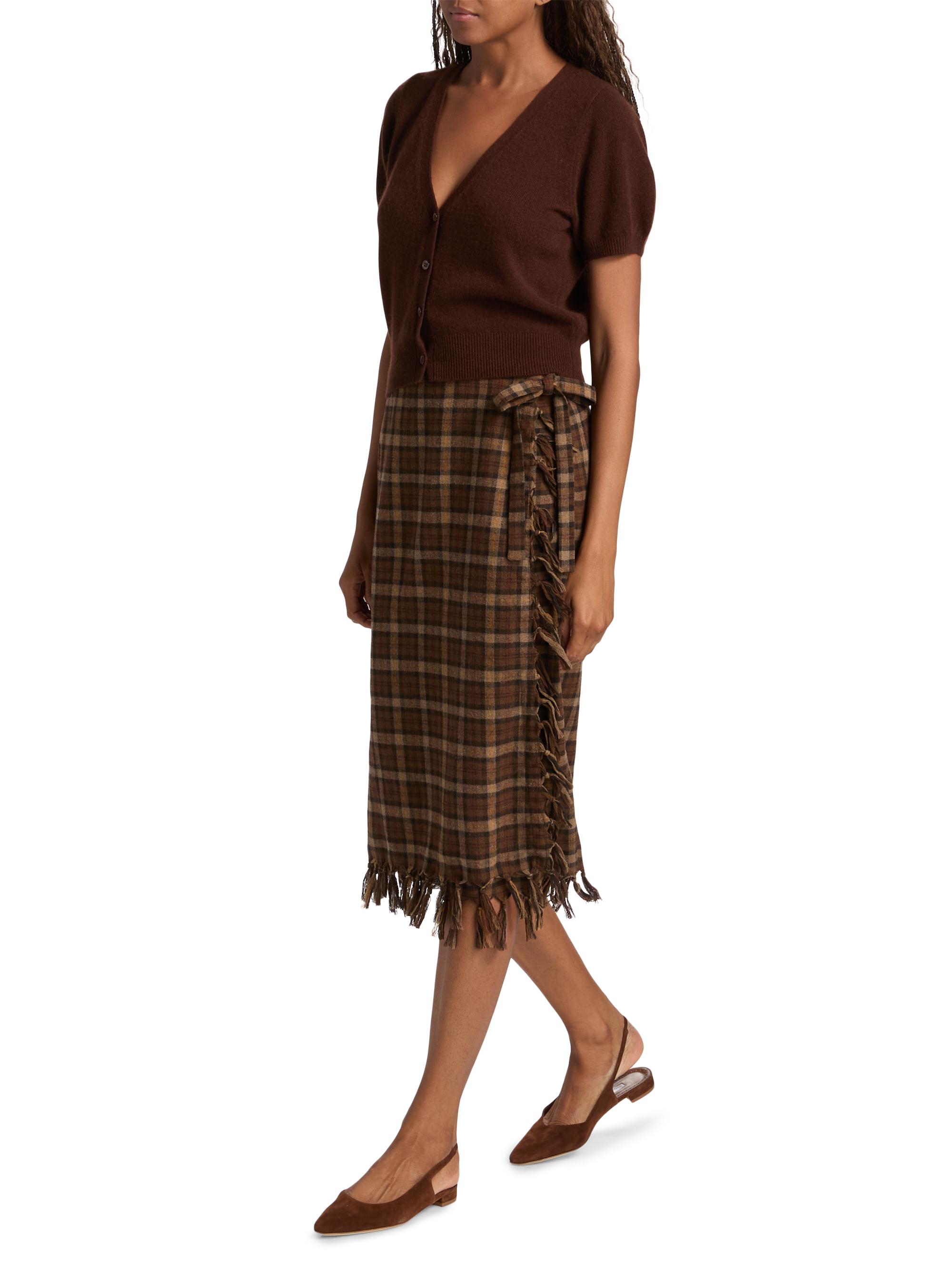 DÔEN Saskia Plaid Wool-Blend Pencil Skirt | Saks Fifth Avenue