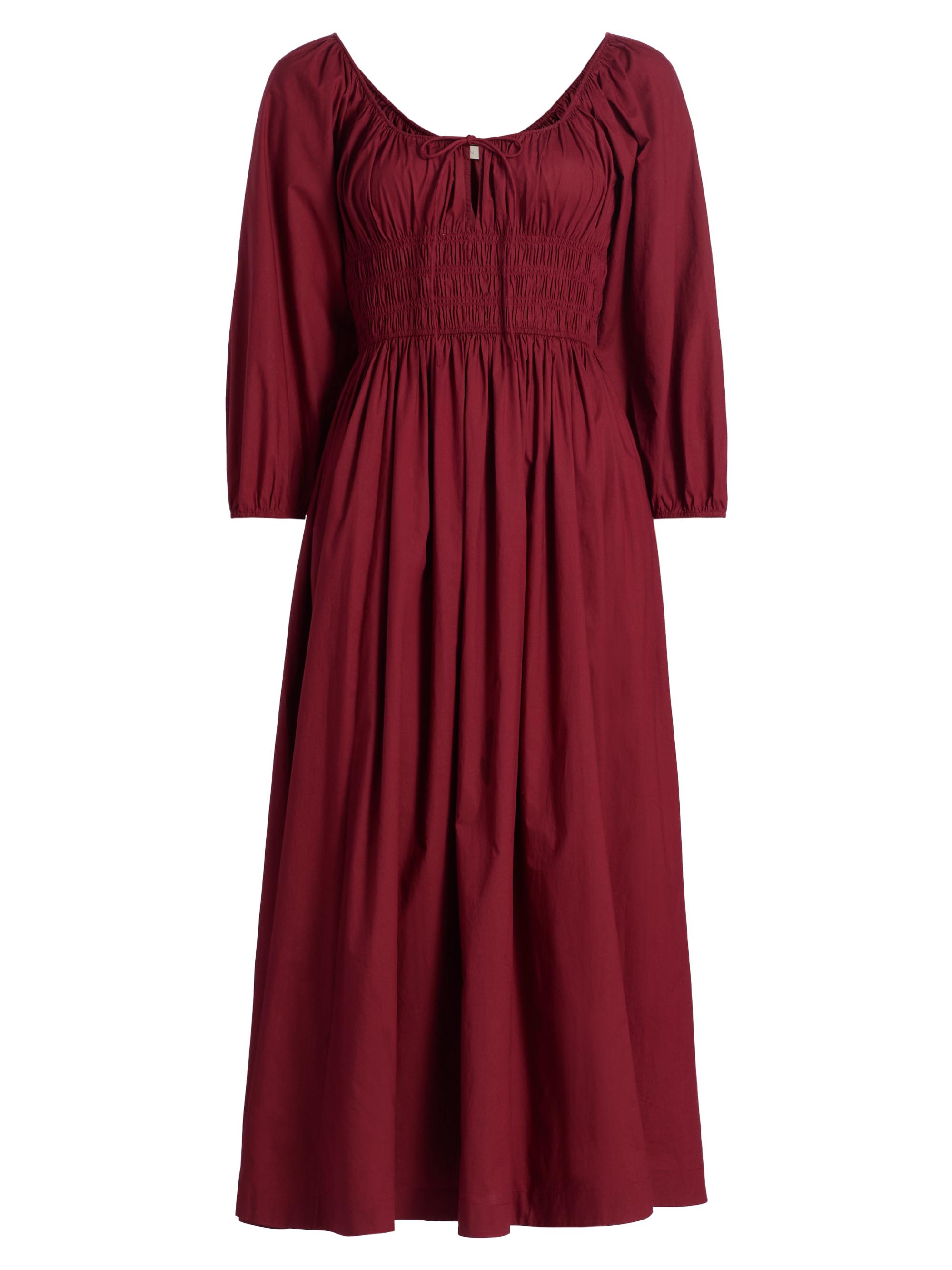 DÔEN Women's Quintessa Cotton Midi-Dress - Deep Crimson
