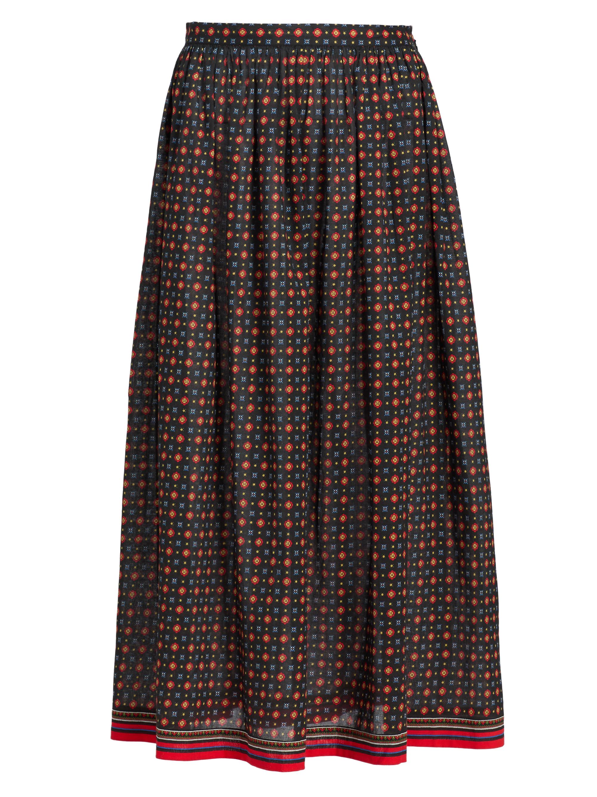 DÔEN Women's Marciette Floral Cotton Midi-Skirt - Noir Montmartre Foulard