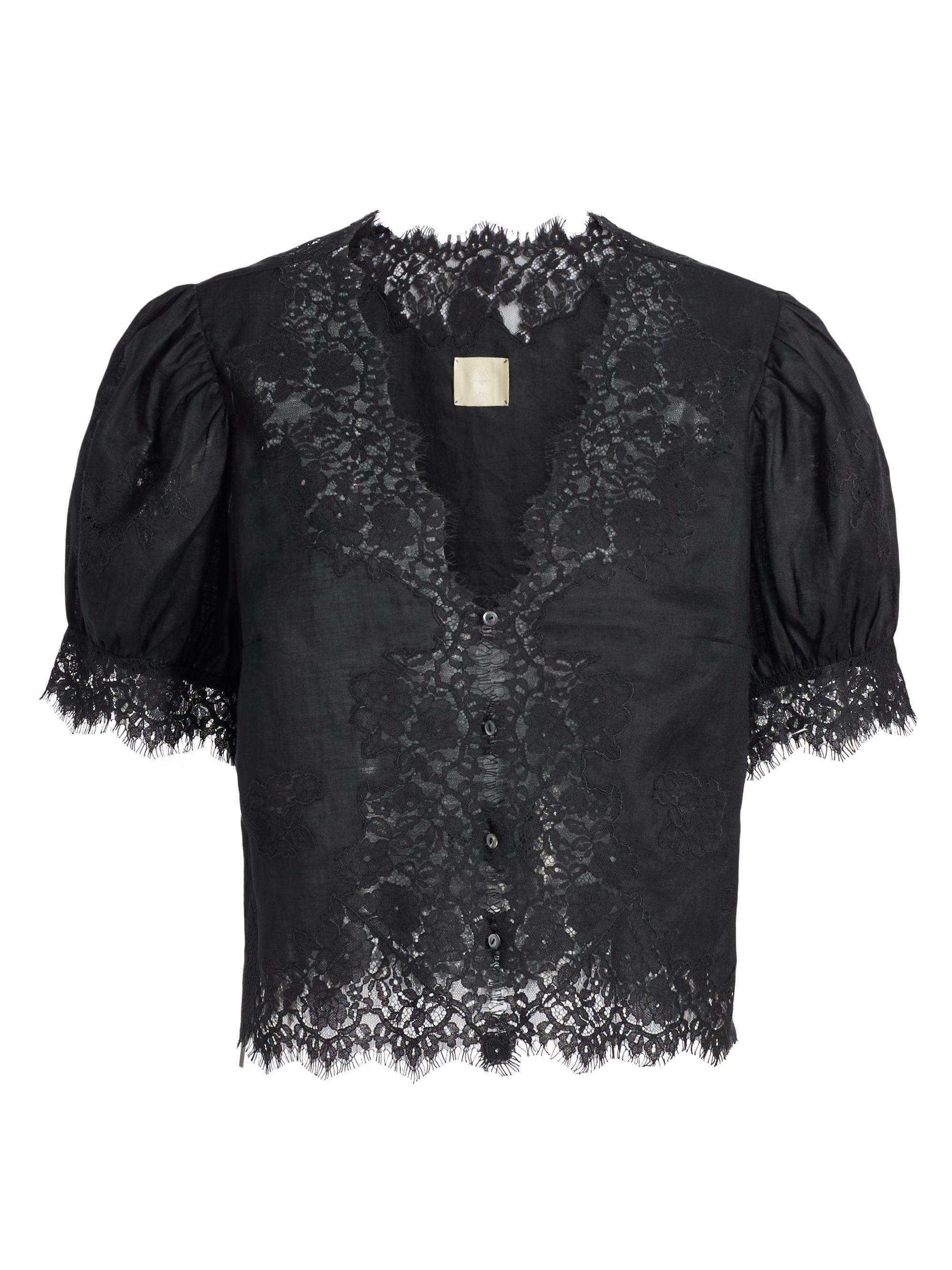 DÔEN Idella Puff-Sleeve Lace Top | Saks Fifth Avenue