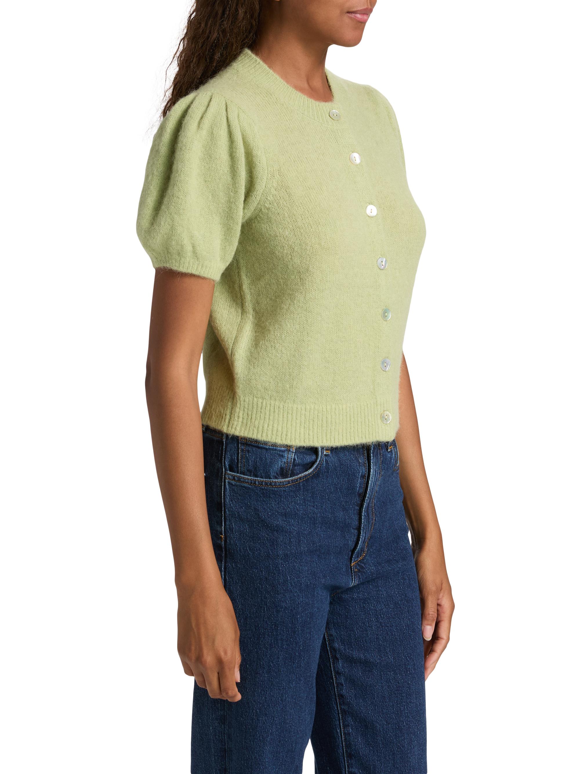 DÔEN Anisa Alpaca-Blend Puff-Sleeve Cardigan | Saks Fifth Avenue