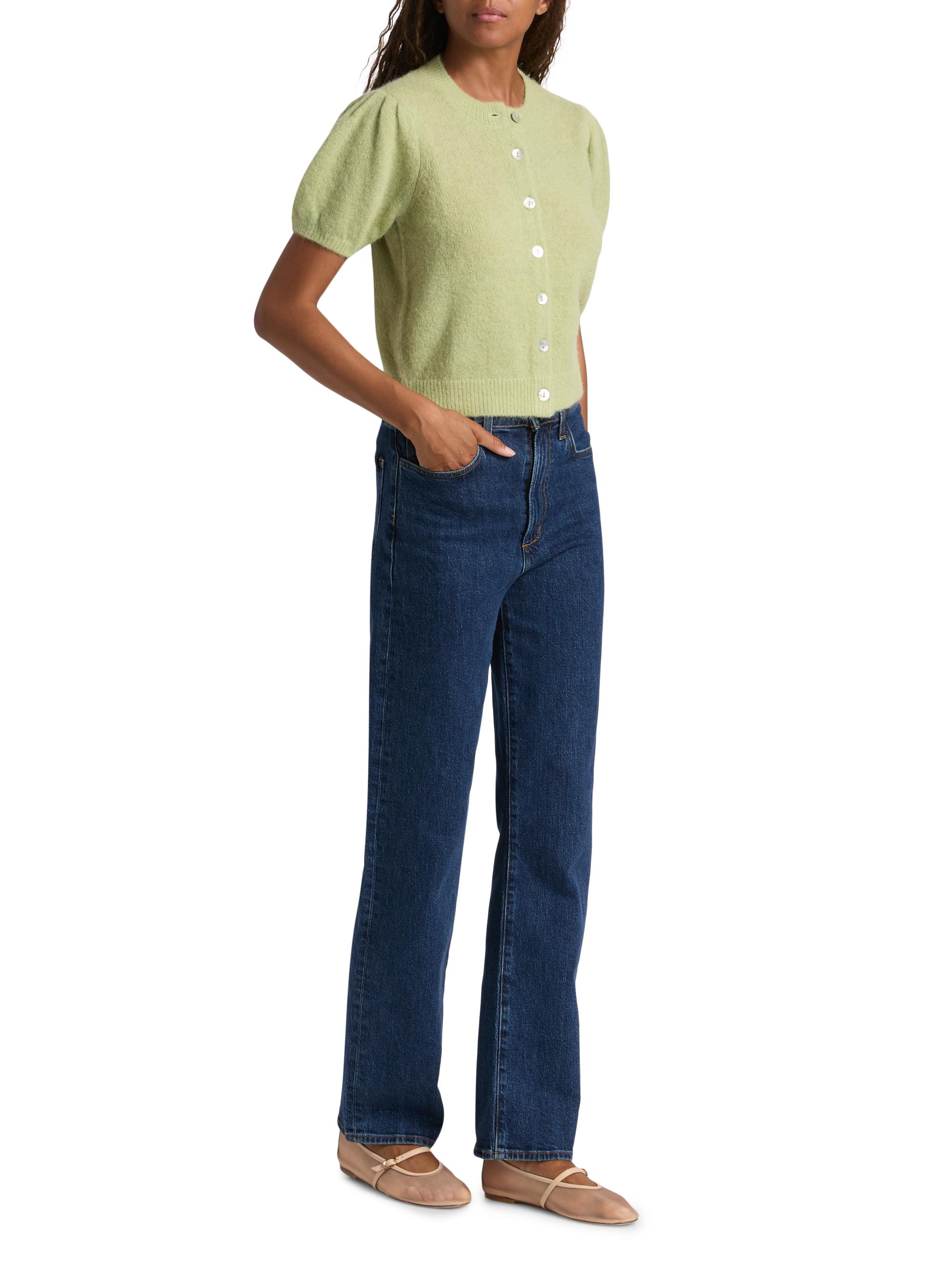 DÔEN Anisa Alpaca-Blend Puff-Sleeve Cardigan | Saks Fifth Avenue