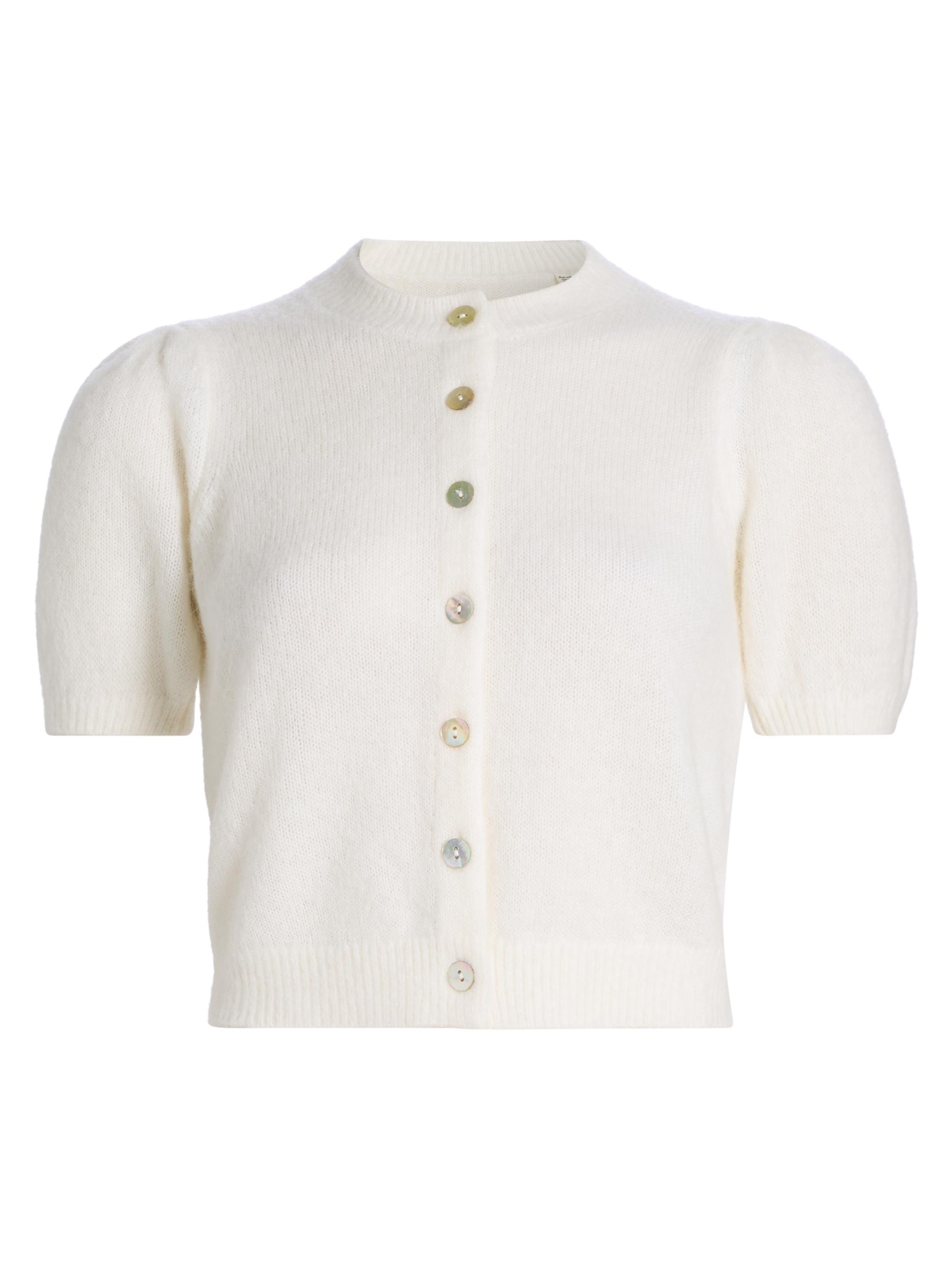 DÔEN Anisa Alpaca-Wool Puff-Sleeve Cardigan | Saks Fifth Avenue