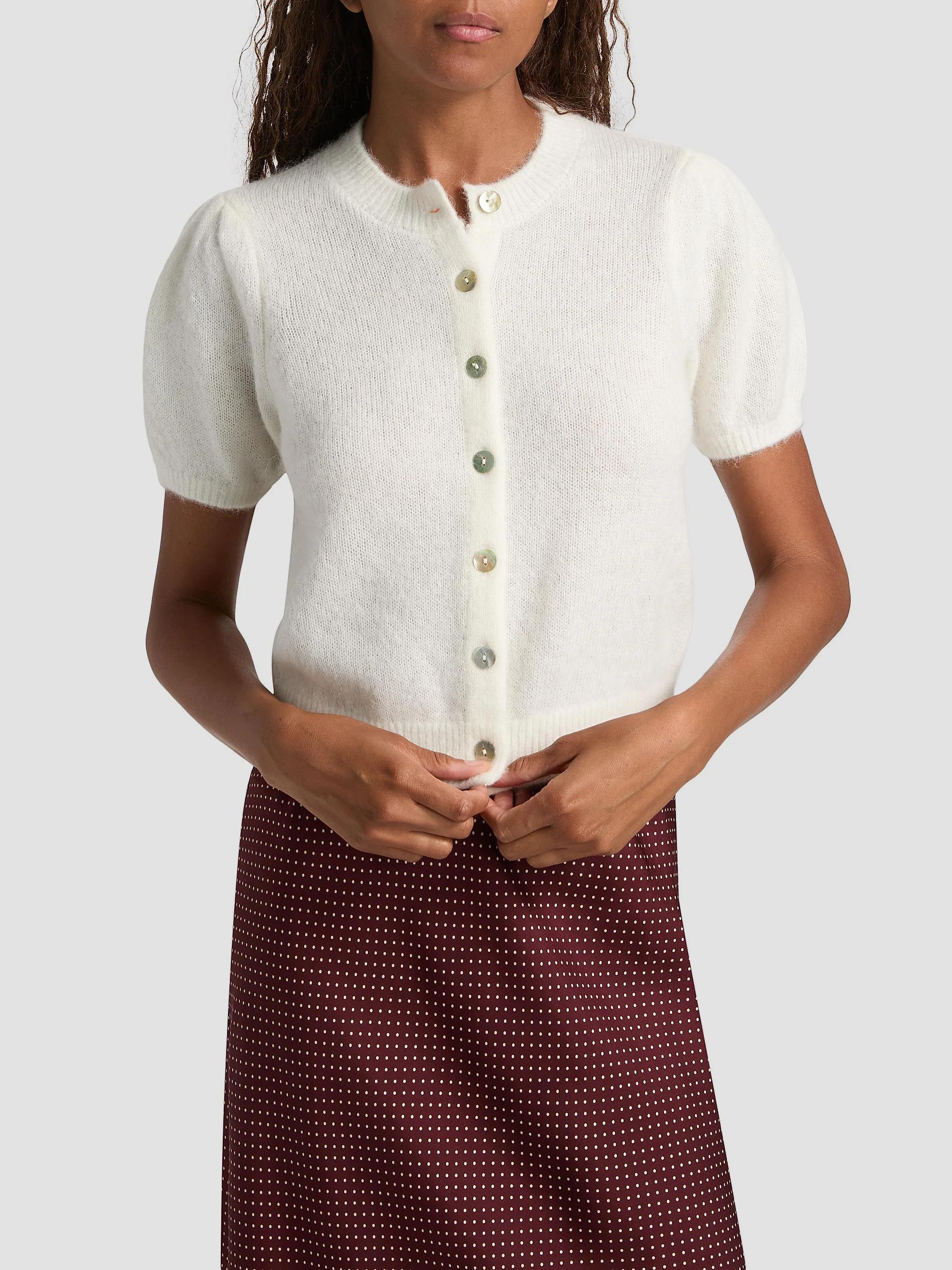 DÔEN Anisa Alpaca-Blend Puff-Sleeve Cardigan | Saks Fifth Avenue