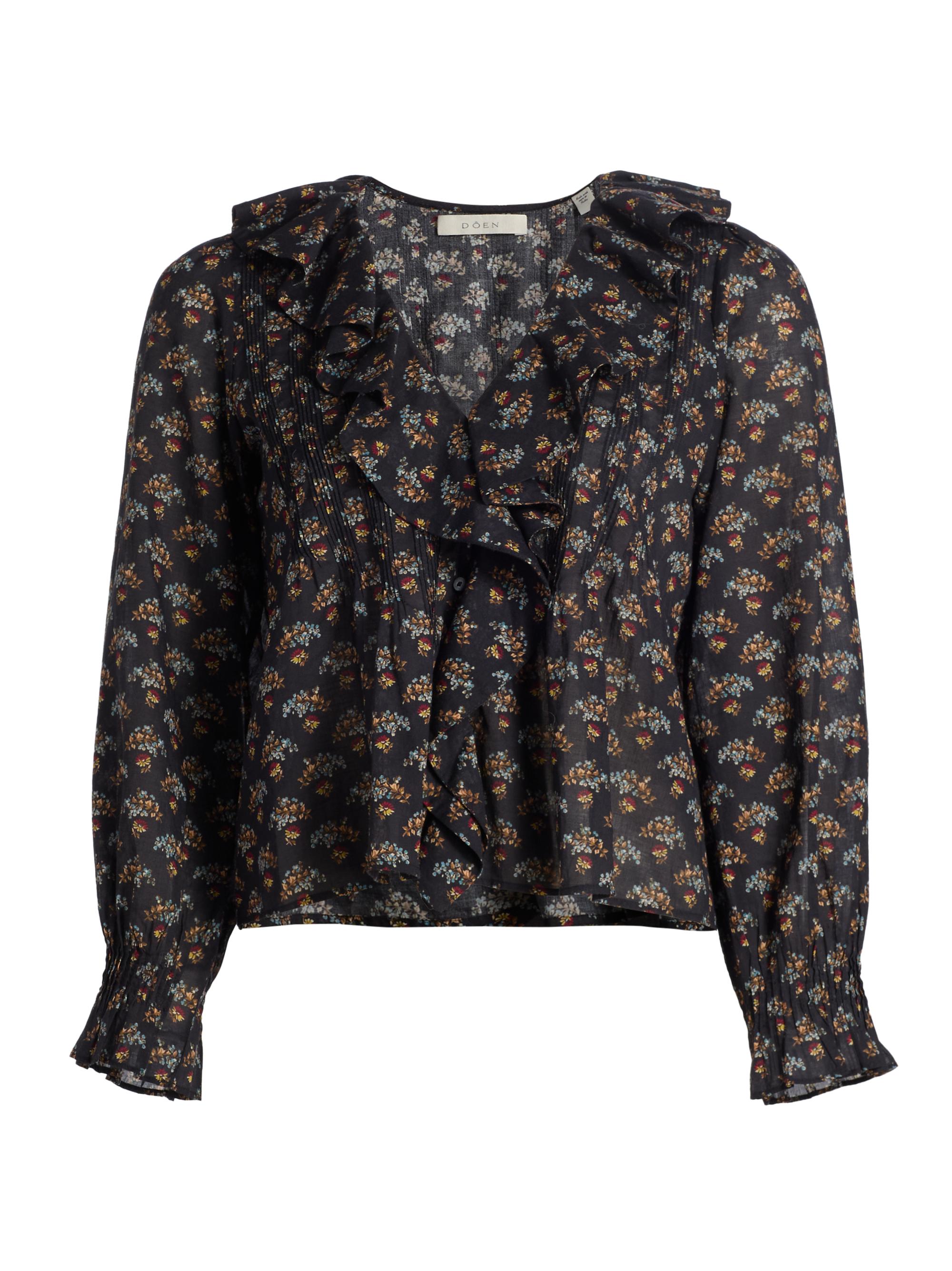 DÔEN Women's Hardy Floral Cotton Top - Delphinium Floral