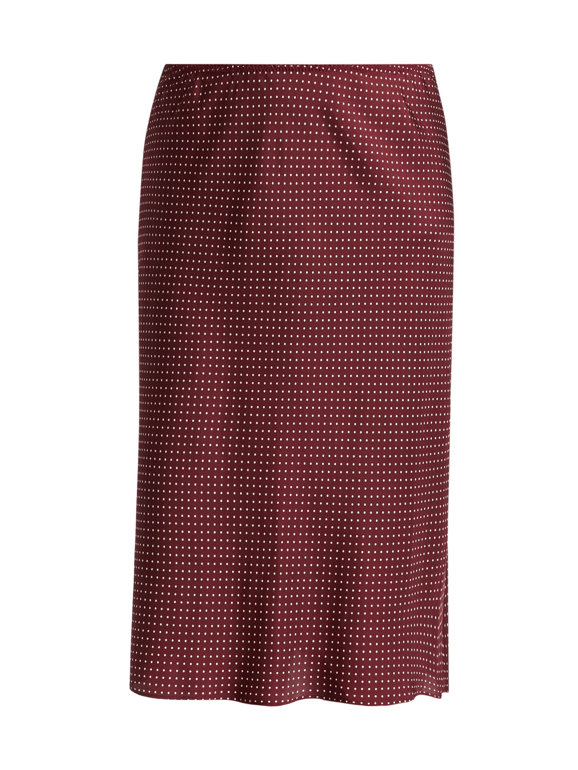 DÔEN Women's Elowette Polka Dot Silk-Blend Midi-Skirt - Burgandy Colette Dot