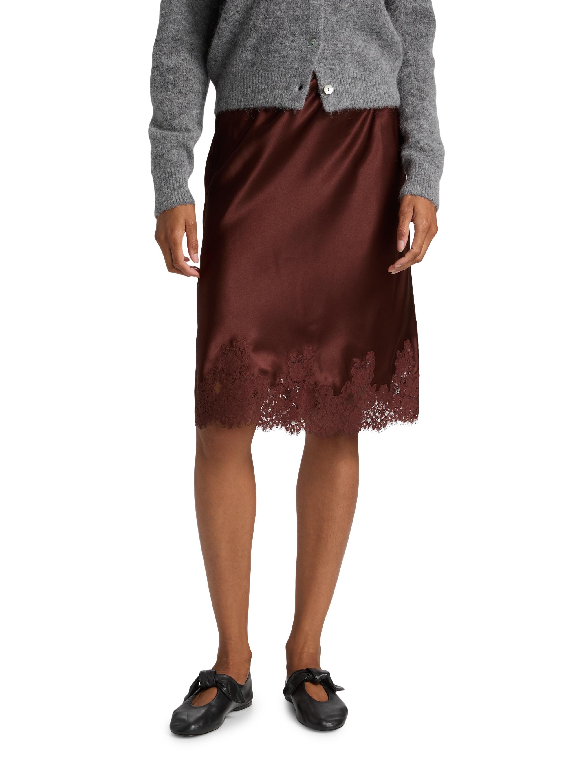 Elowette Silk & Lace Midi-Skirt