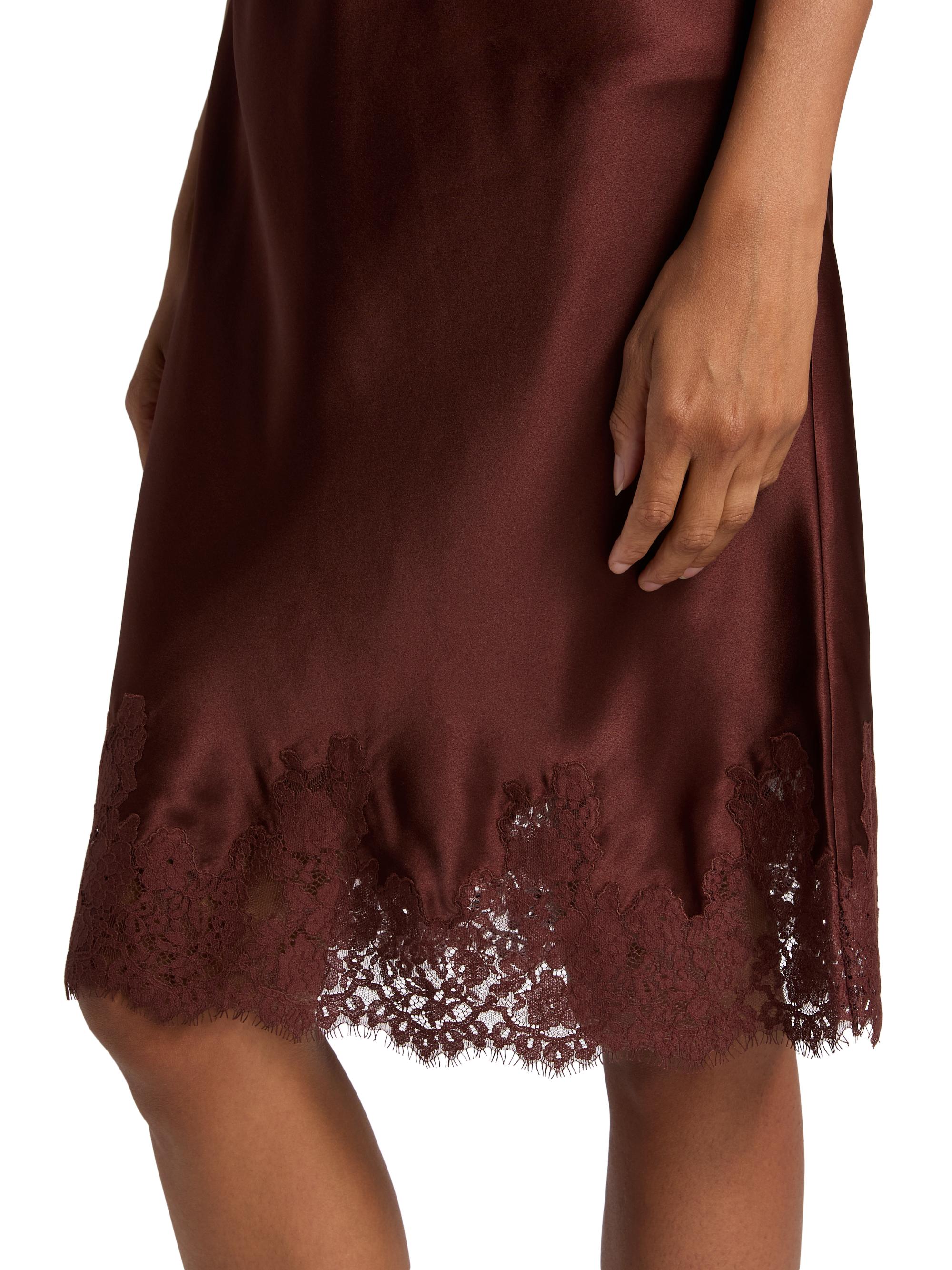DÔEN Women's Elowette Silk & Lace Midi-Skirt - Cafe Brun | Thumbnail 6