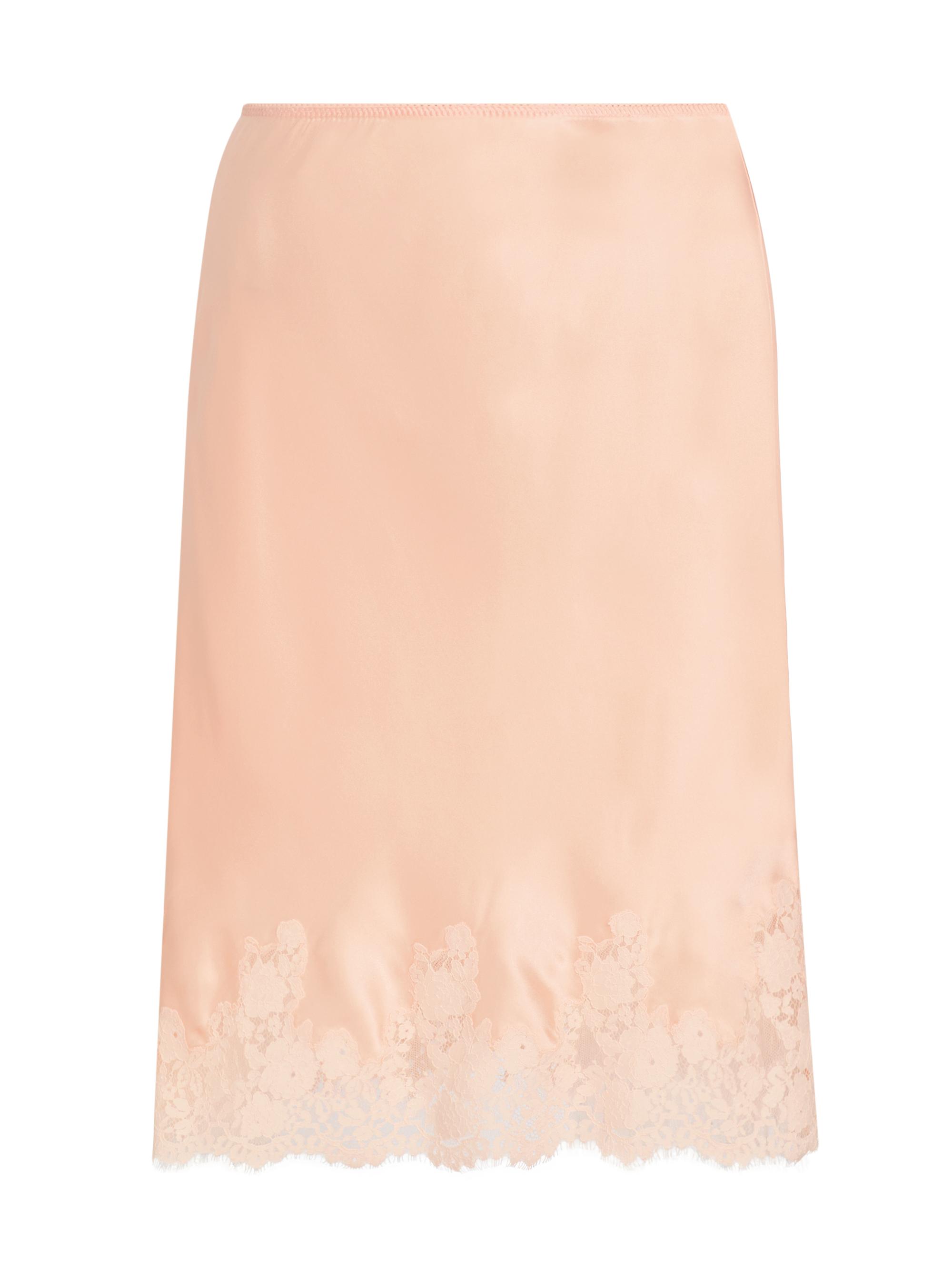 DÔEN Women's Elowette Silk & Lace Midi-Skirt - Peach Sorbet