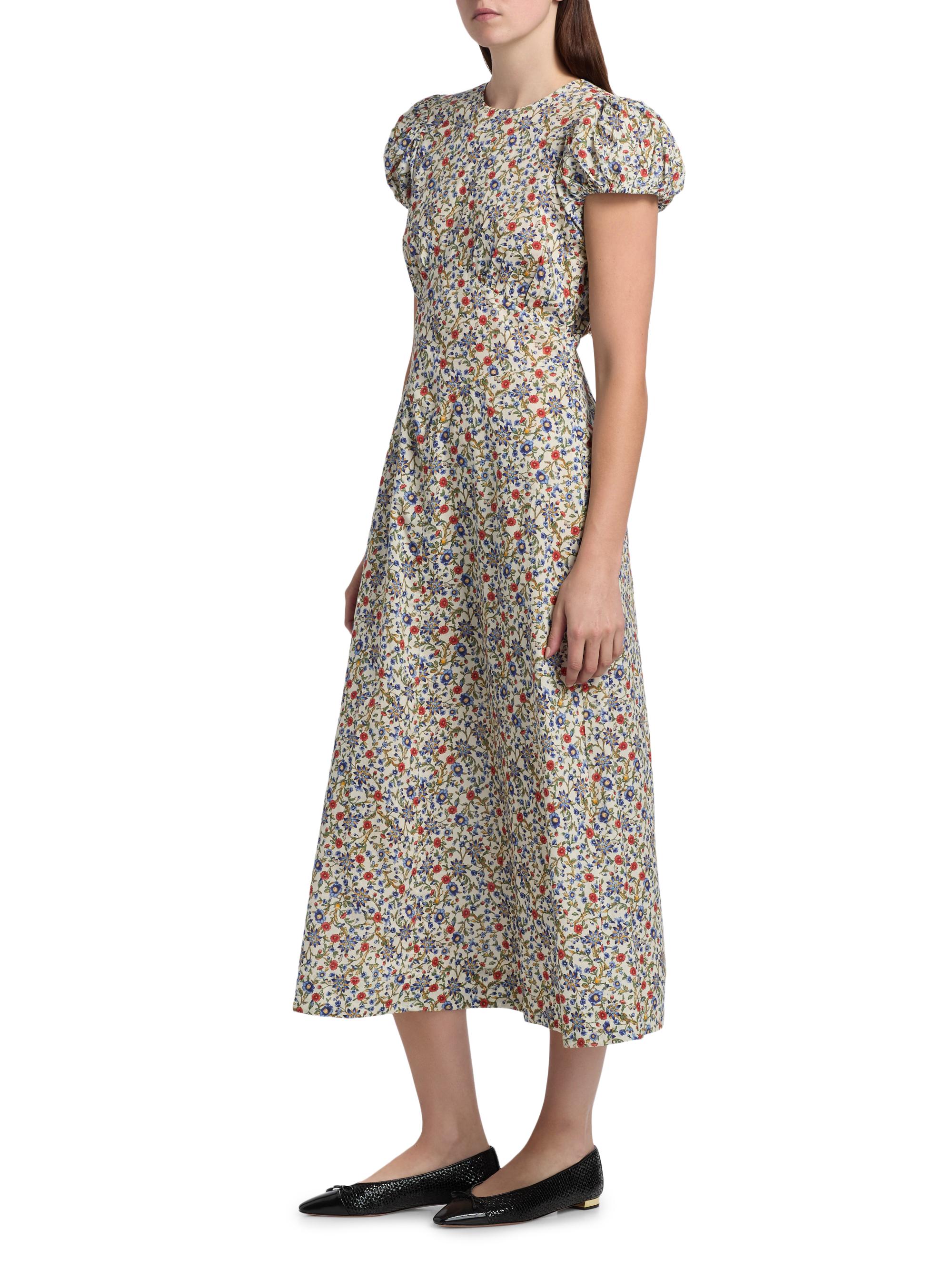 DÔEN Rhodia Floral Cotton Midi-Dress | Saks Fifth Avenue