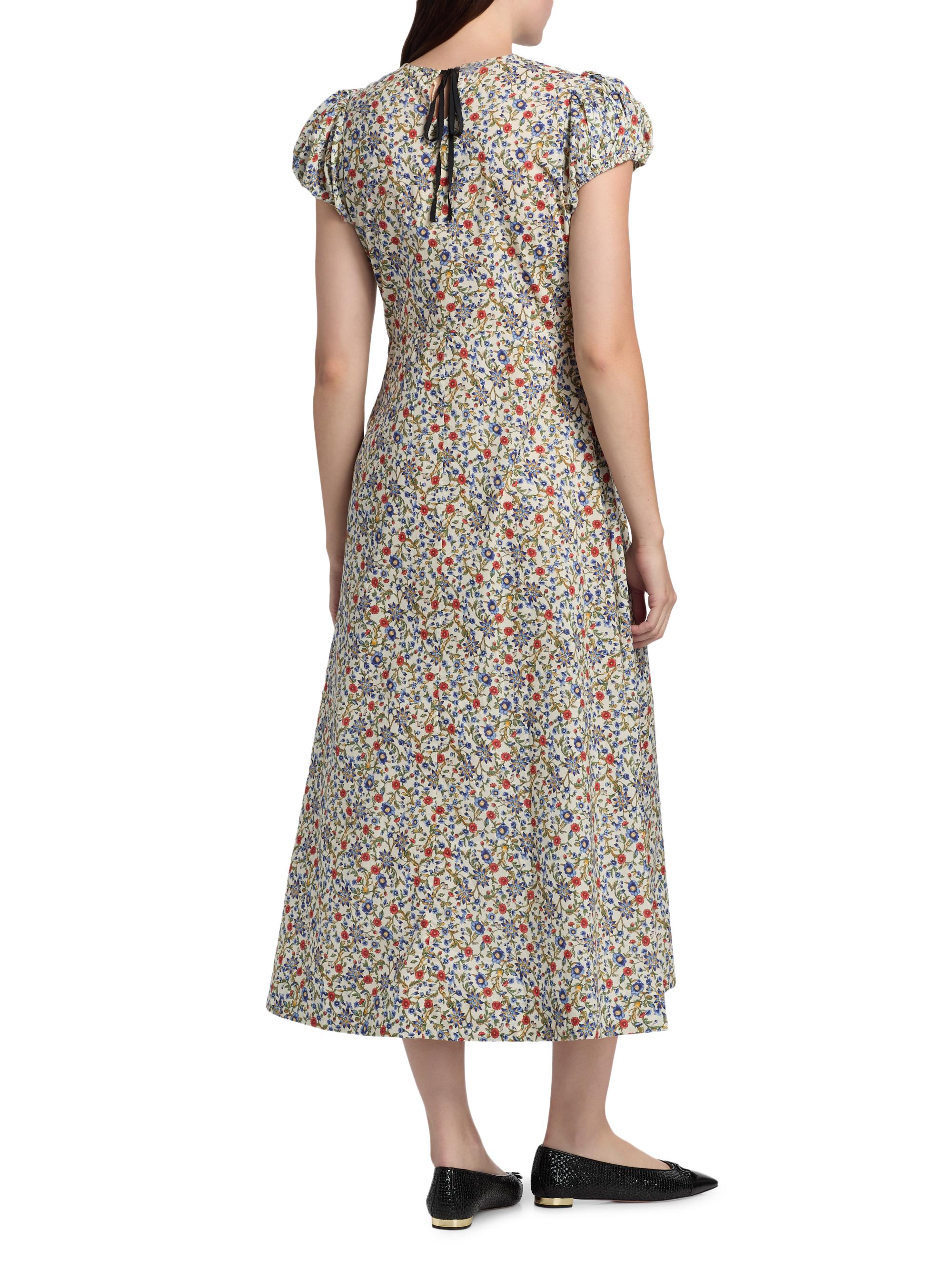 DÔEN Rhodia Floral Cotton Midi-Dress | Saks Fifth Avenue