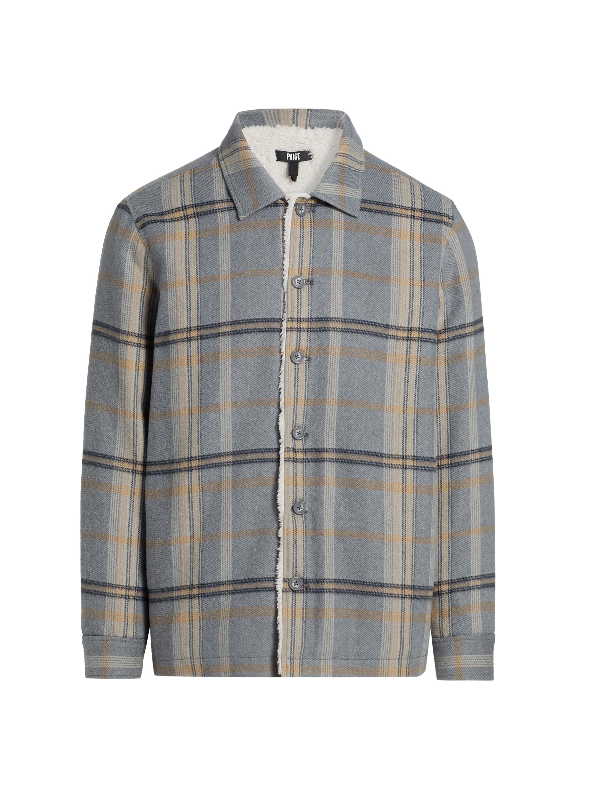 Paige Men's Telford Plaid Button-Front Shirt Jacket - Blue Ash Plaid