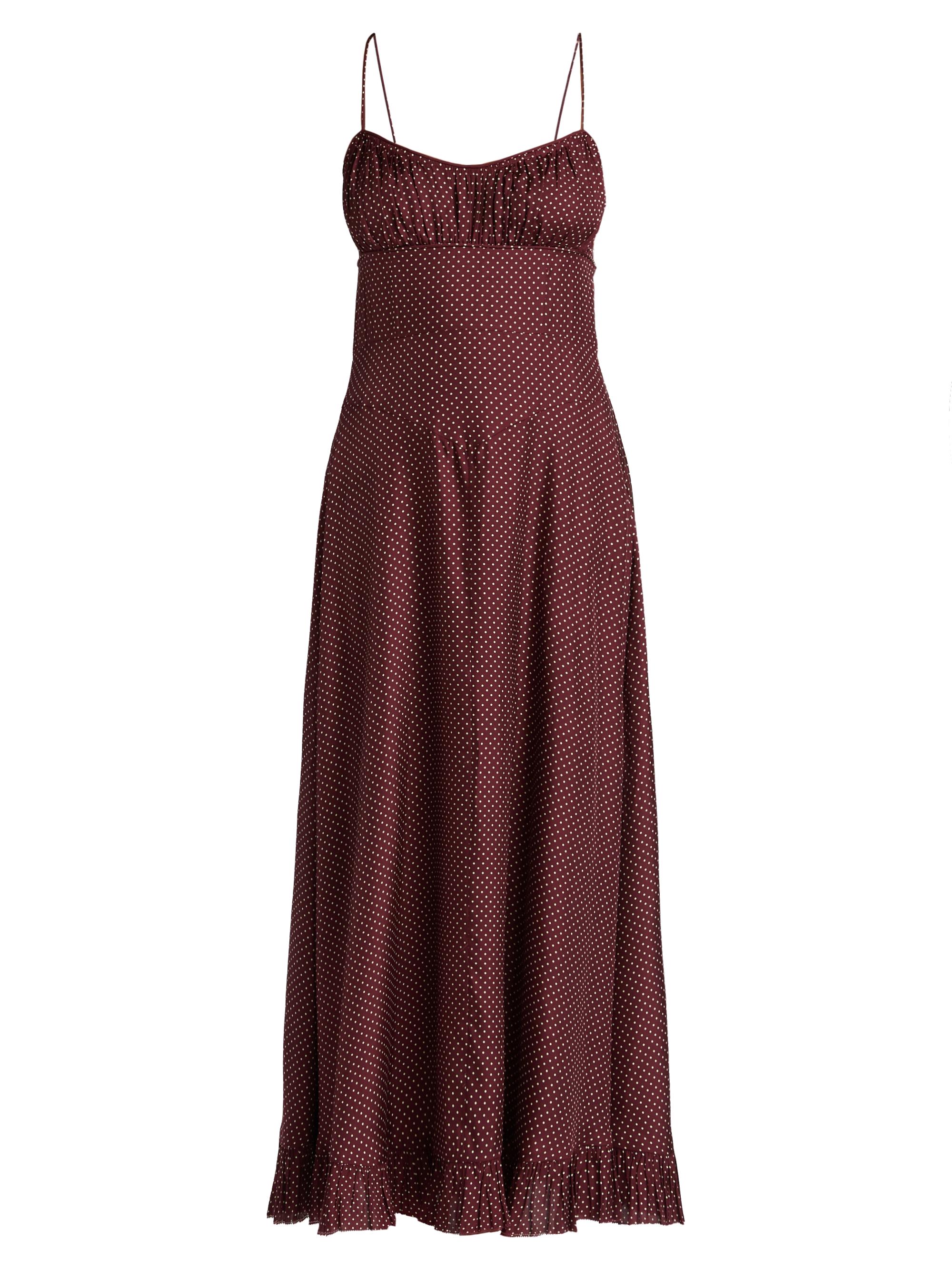 DÔEN Rosaria Polka Dot Ruched Bust Maxi Dress | Saks Fifth Avenue