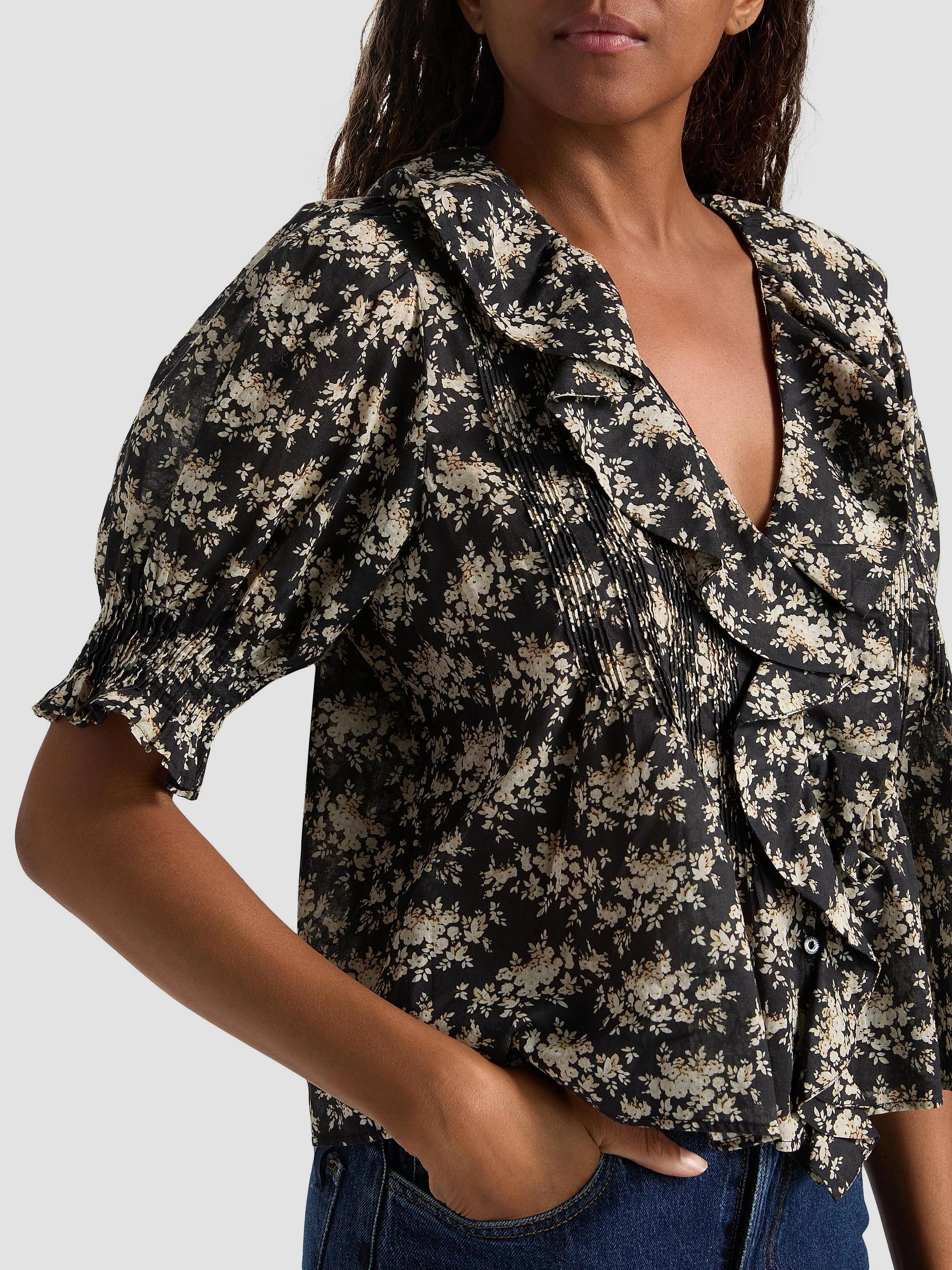 DÔEN Henri Floral Ruffle Top | Saks Fifth Avenue