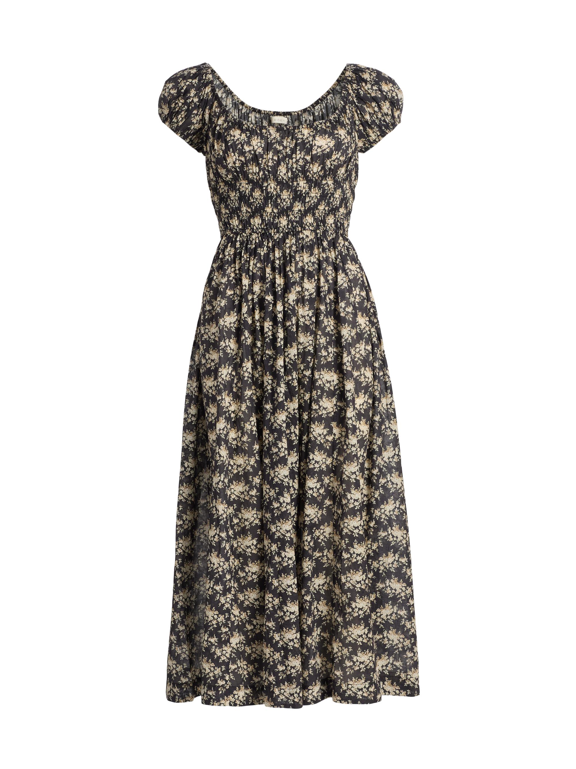 DÔEN Women's Quinley Floral Midi-Dress - Noir Rosier Floral