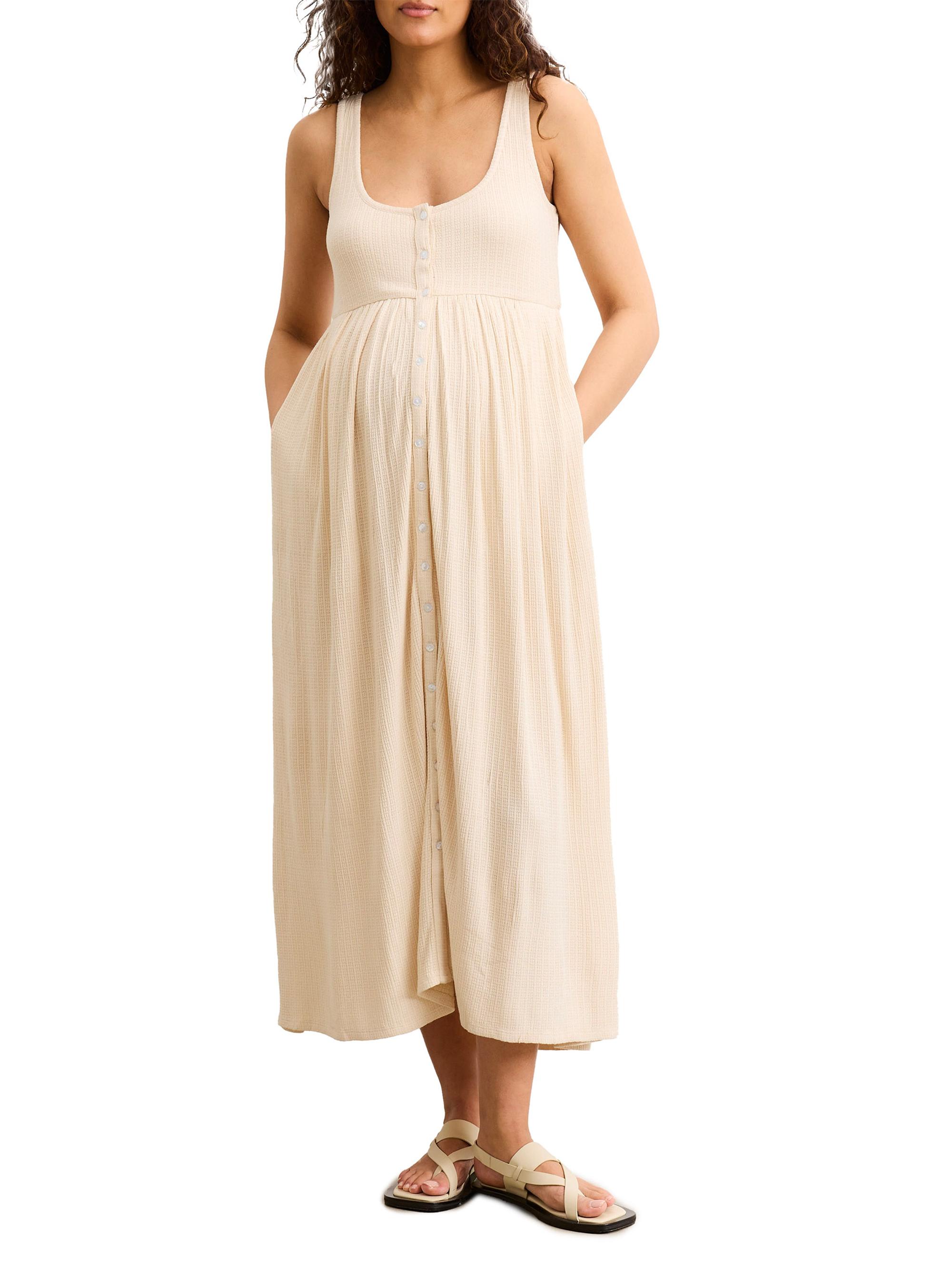 Hatch Women's The Softest Pointelle Maternity Nursing Dress - Sand