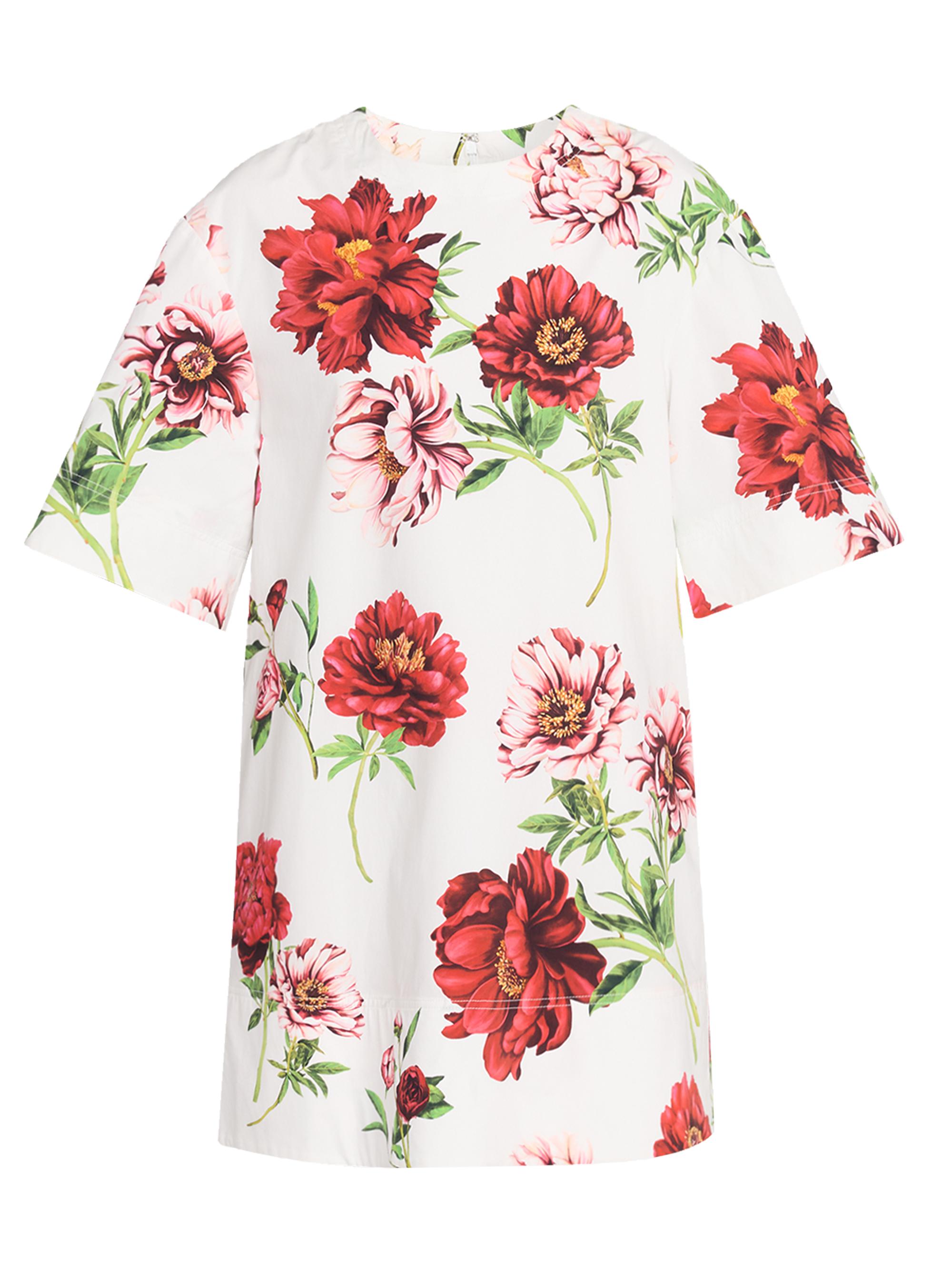 Oscar de la Renta Women's Peony Poplin Shift Minidress -  Multi