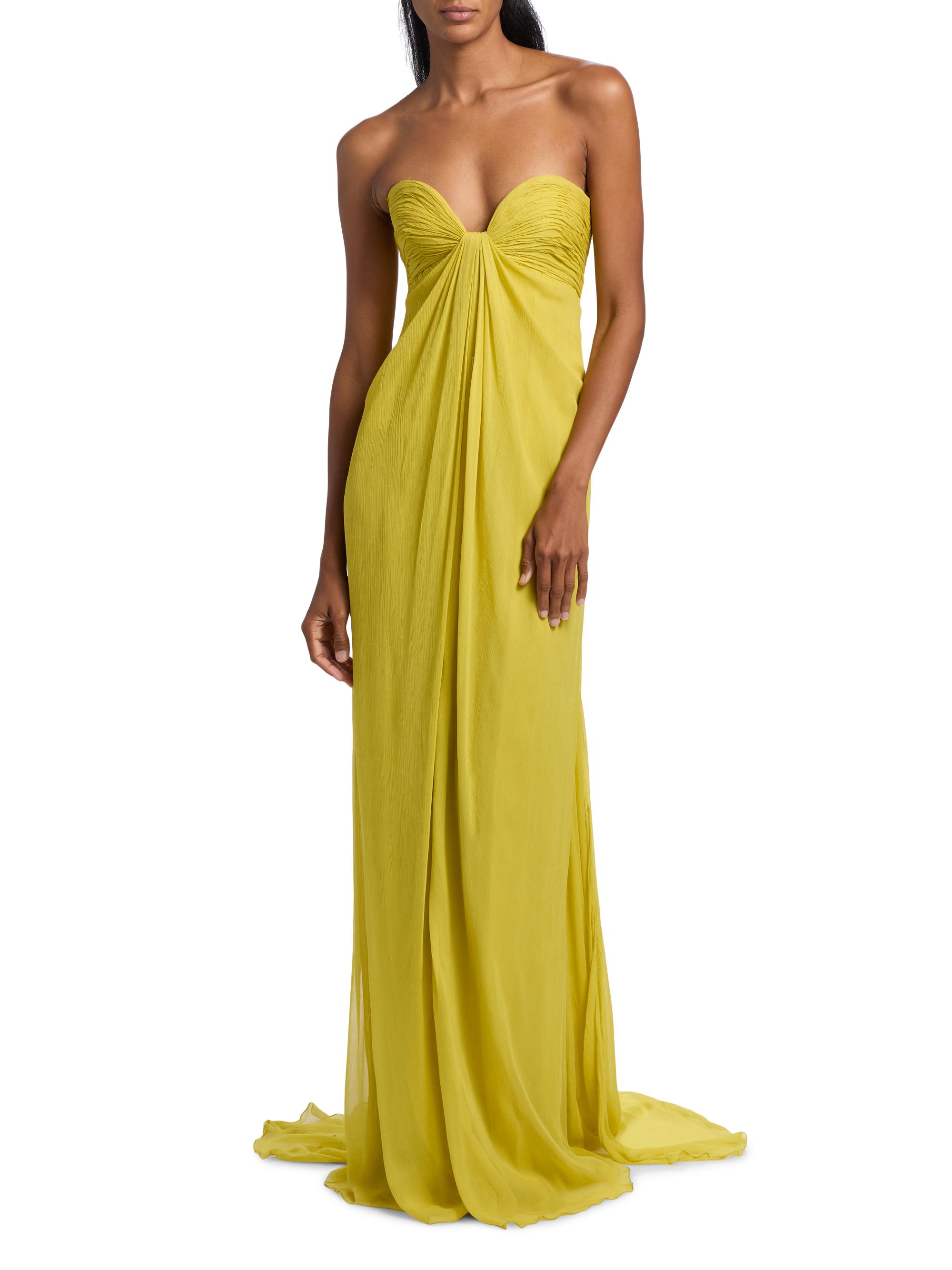 Oscar de la Renta Strapless Chiffon Gown | Saks Fifth Avenue