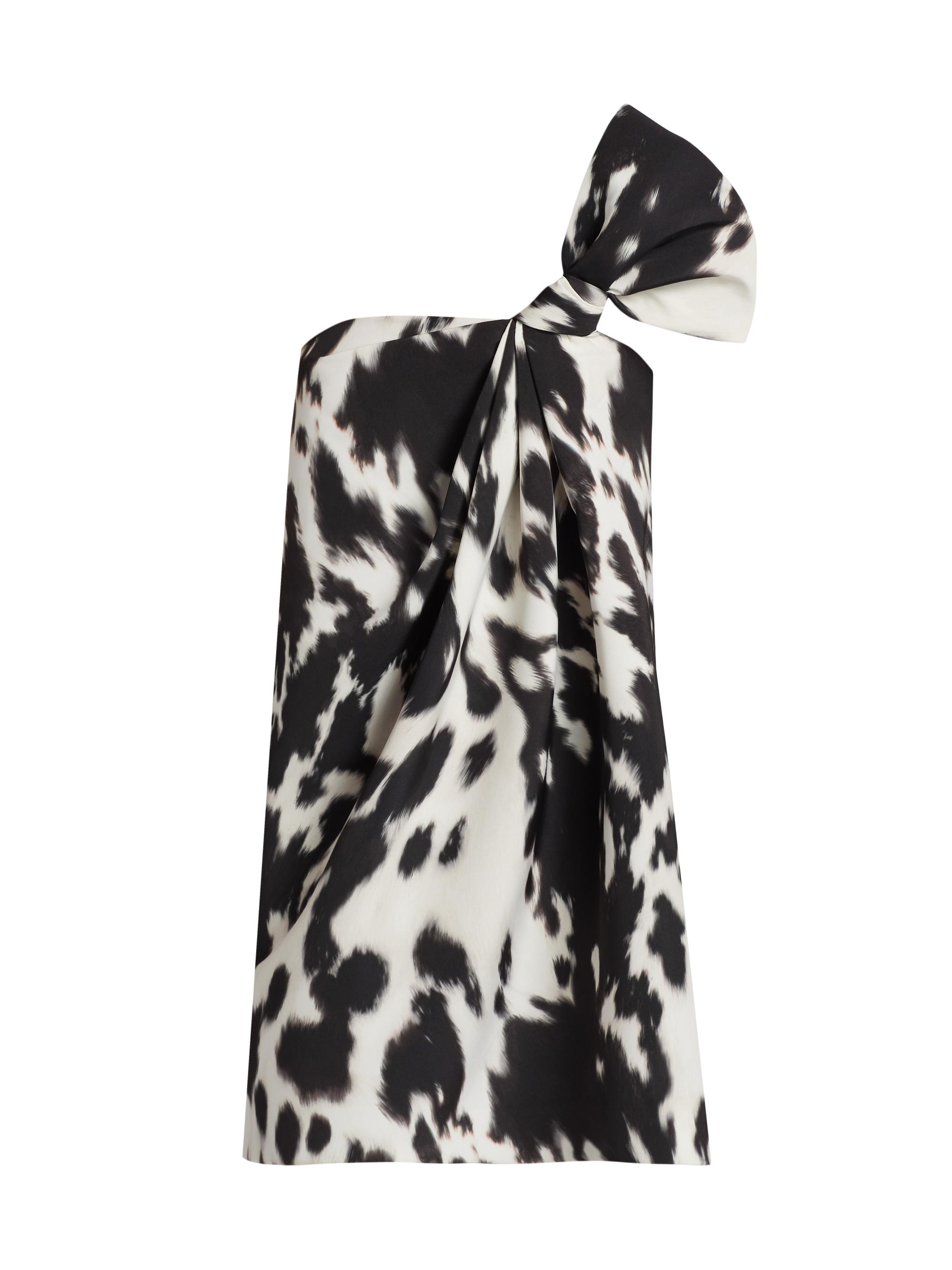Oscar de la Renta Women's Cow-Printed Cocktail Dress - Ecru Black