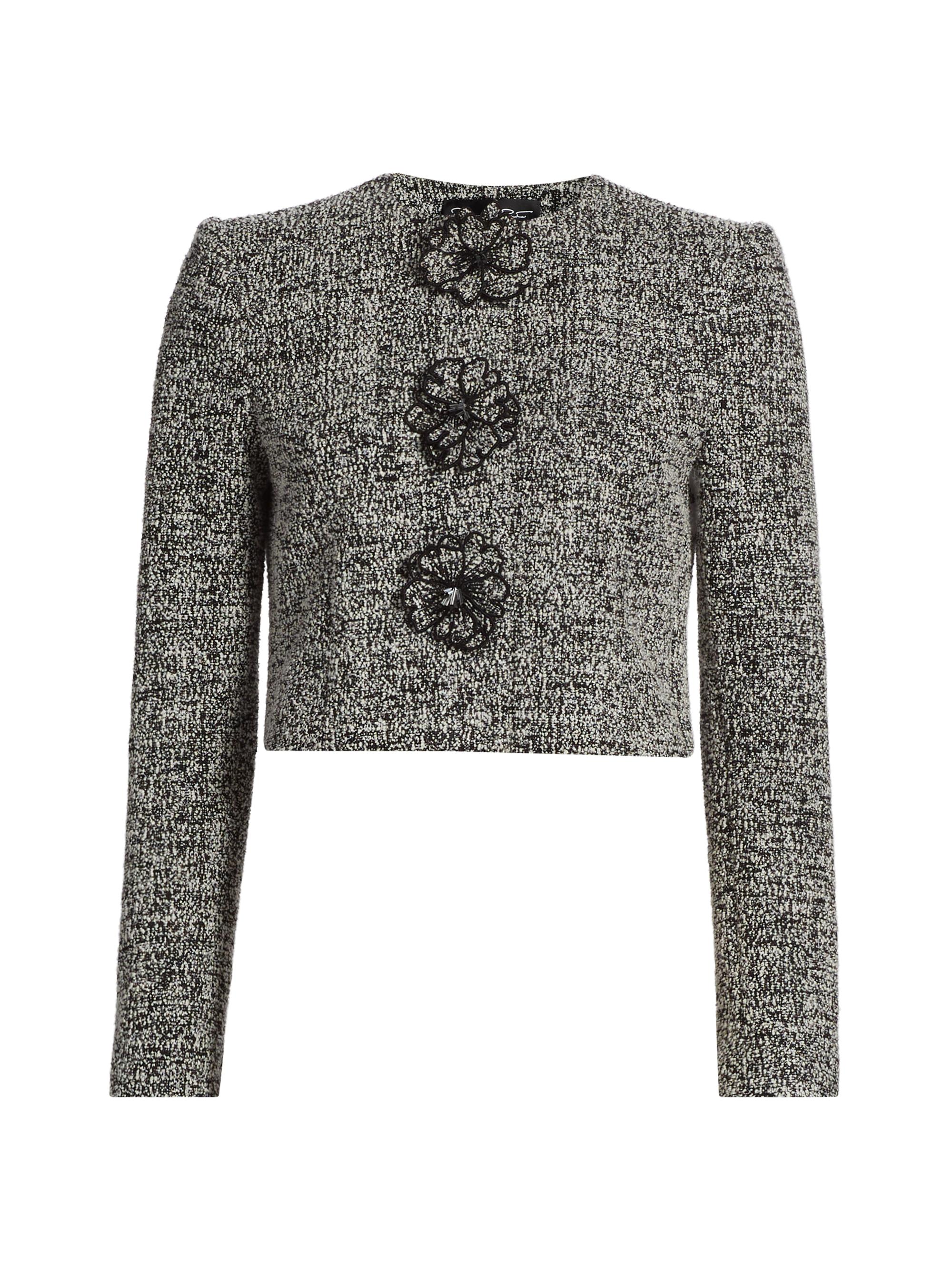 Oscar de la Renta Women's Bouclé Tweed Tailored Jacket - Black