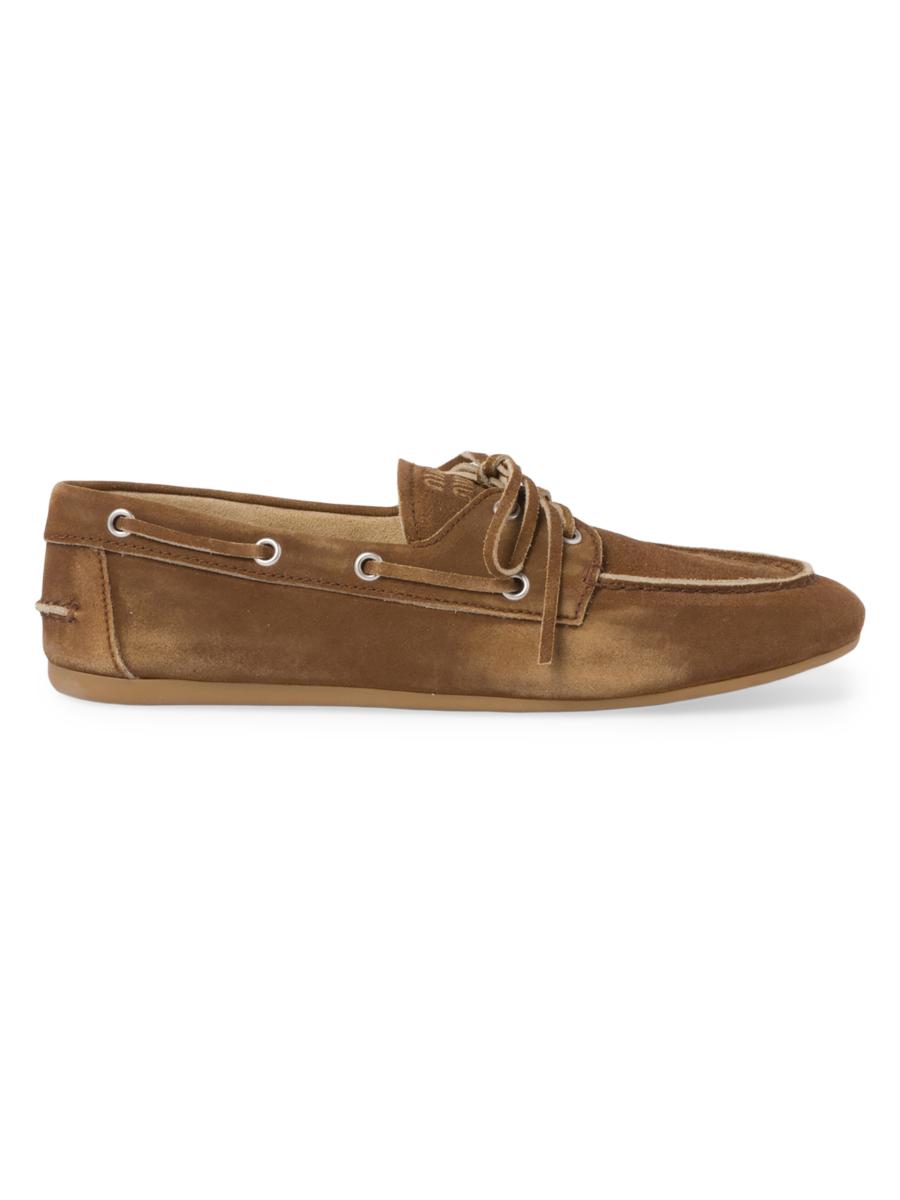 Miu Miu Faded Unlined Suede Loafers | Saks Fifth Avenue
