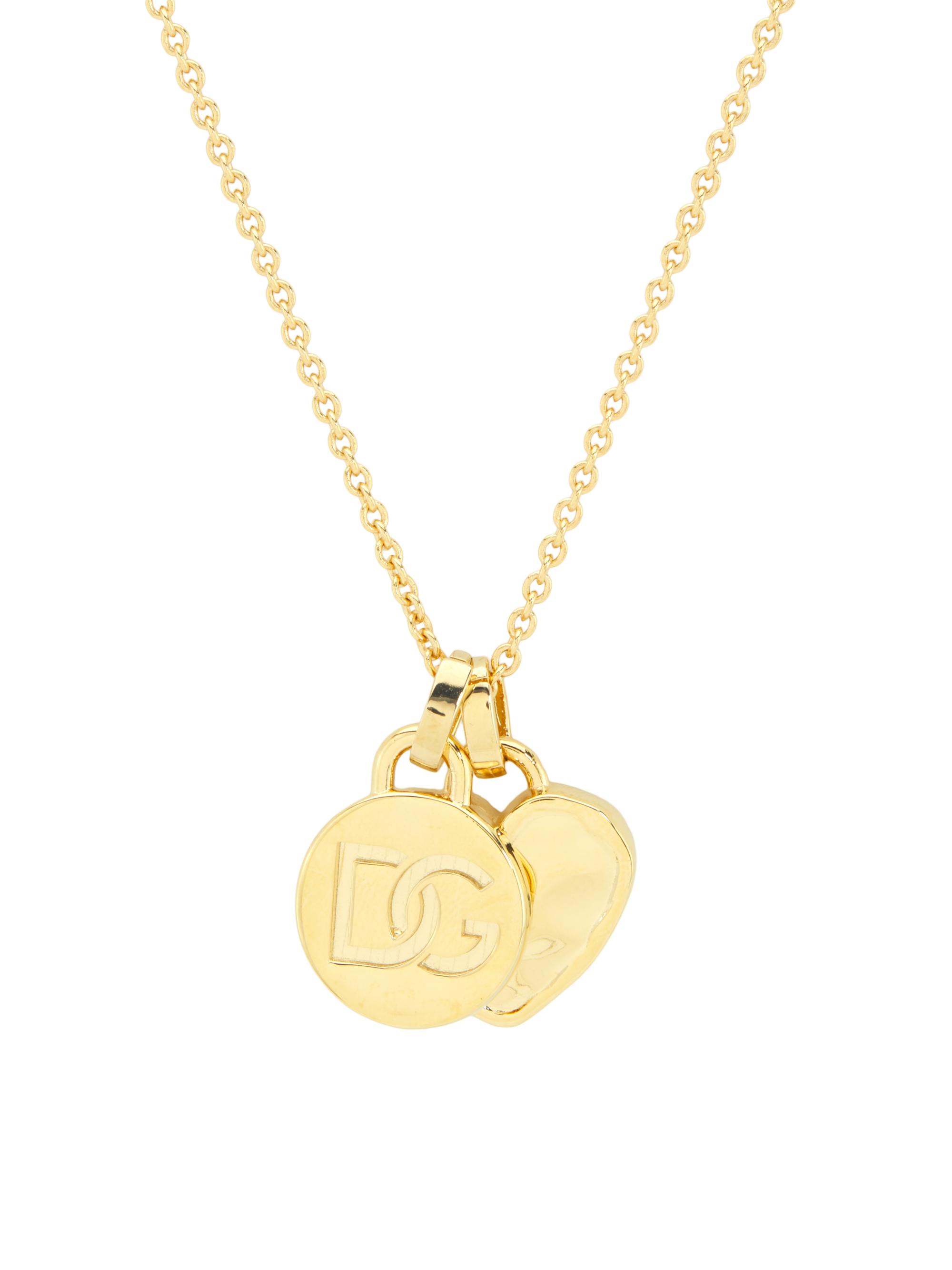 Dolce & Gabbana Women's Goldtone Monogram & Heart Pendant Necklace - Gold